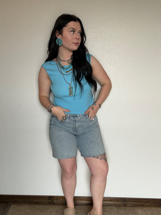 The Stevie Open Back Tank *Blue