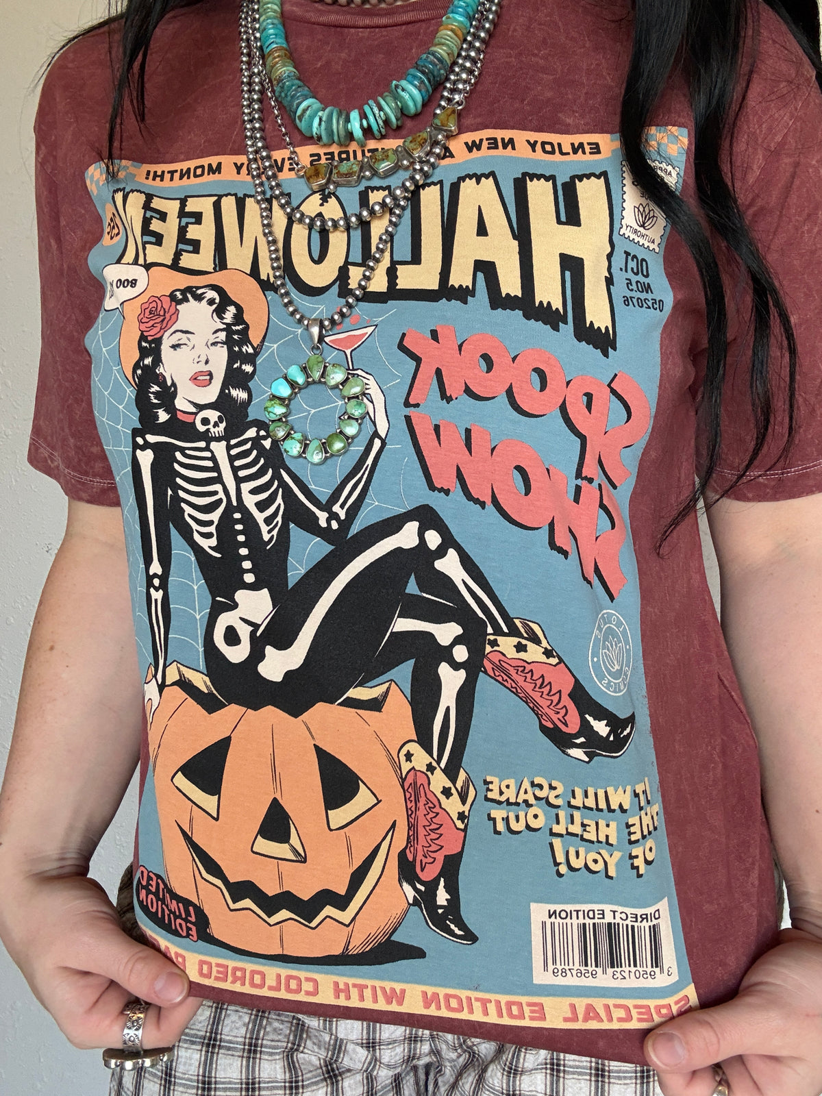 Halloween Retro Comic Graphic Top
