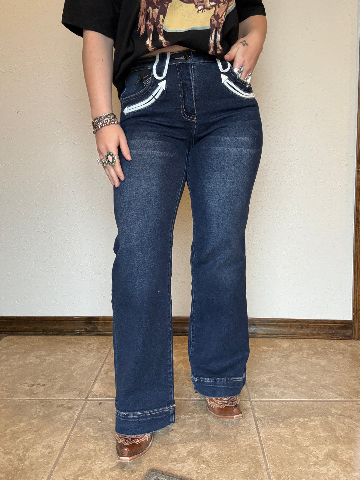 Dark Wash Arrow Denim