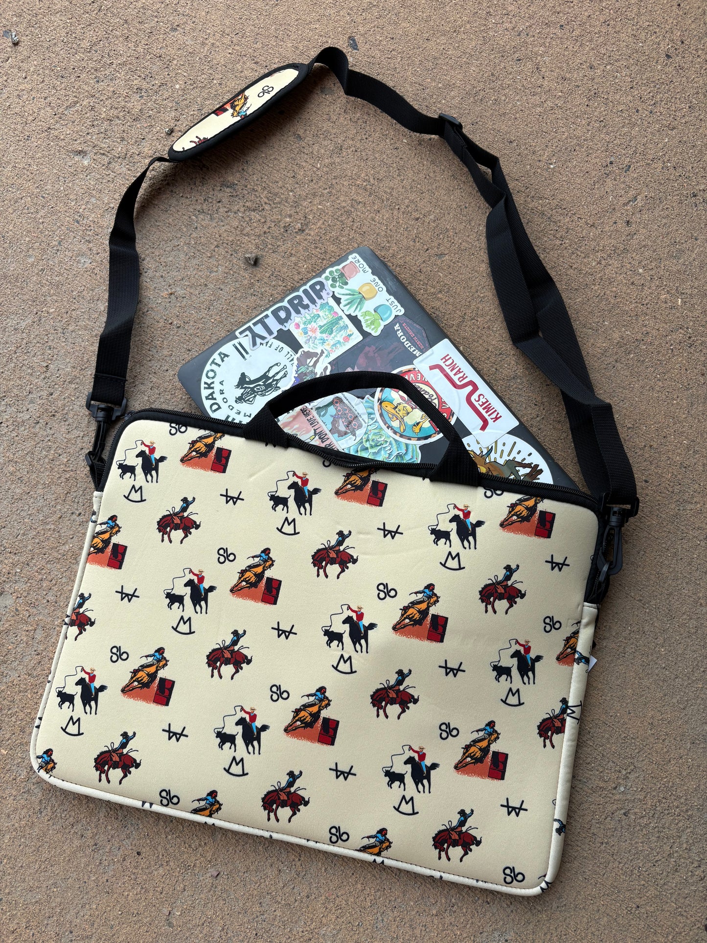 Vintage Cowboy Laptop Shoulder Bag