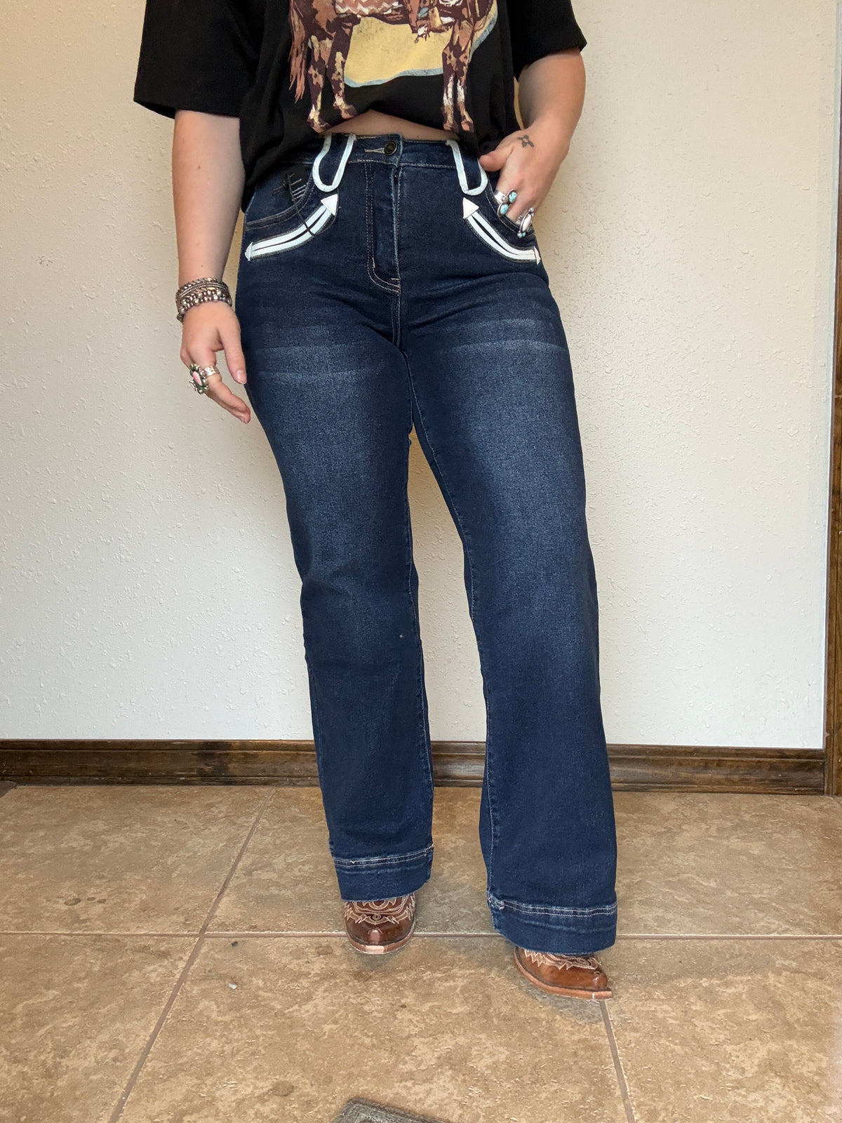 Dark Wash Arrow Denim