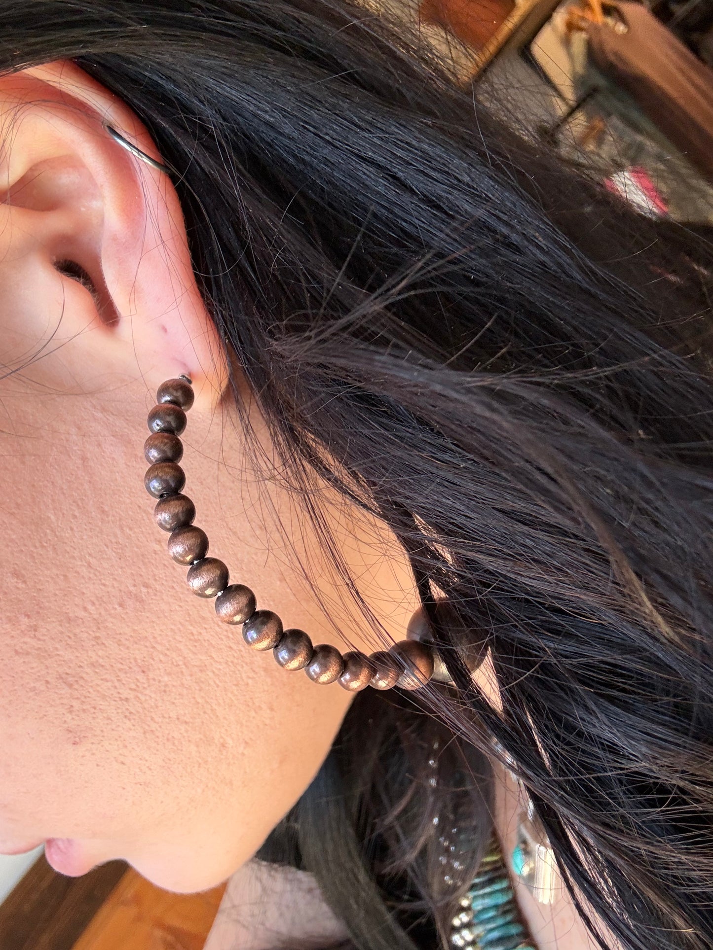 Cowboy Copper Saucer Hoops