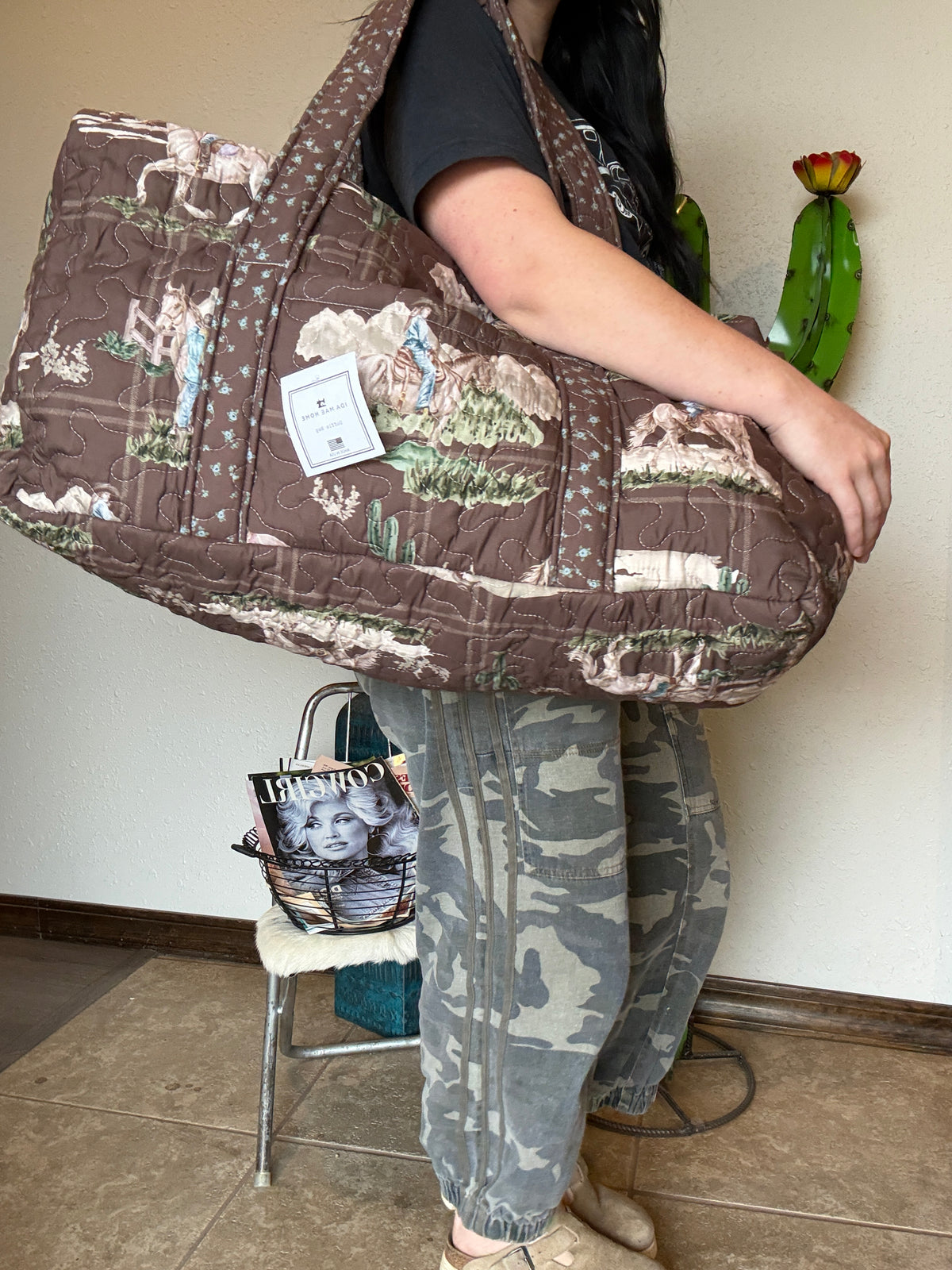 Desert Daughters Chocolate Quilted Weekender Duffle