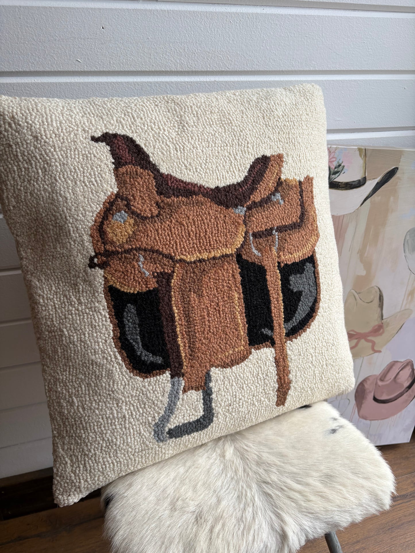 The Saddle Wool Hook Pillow