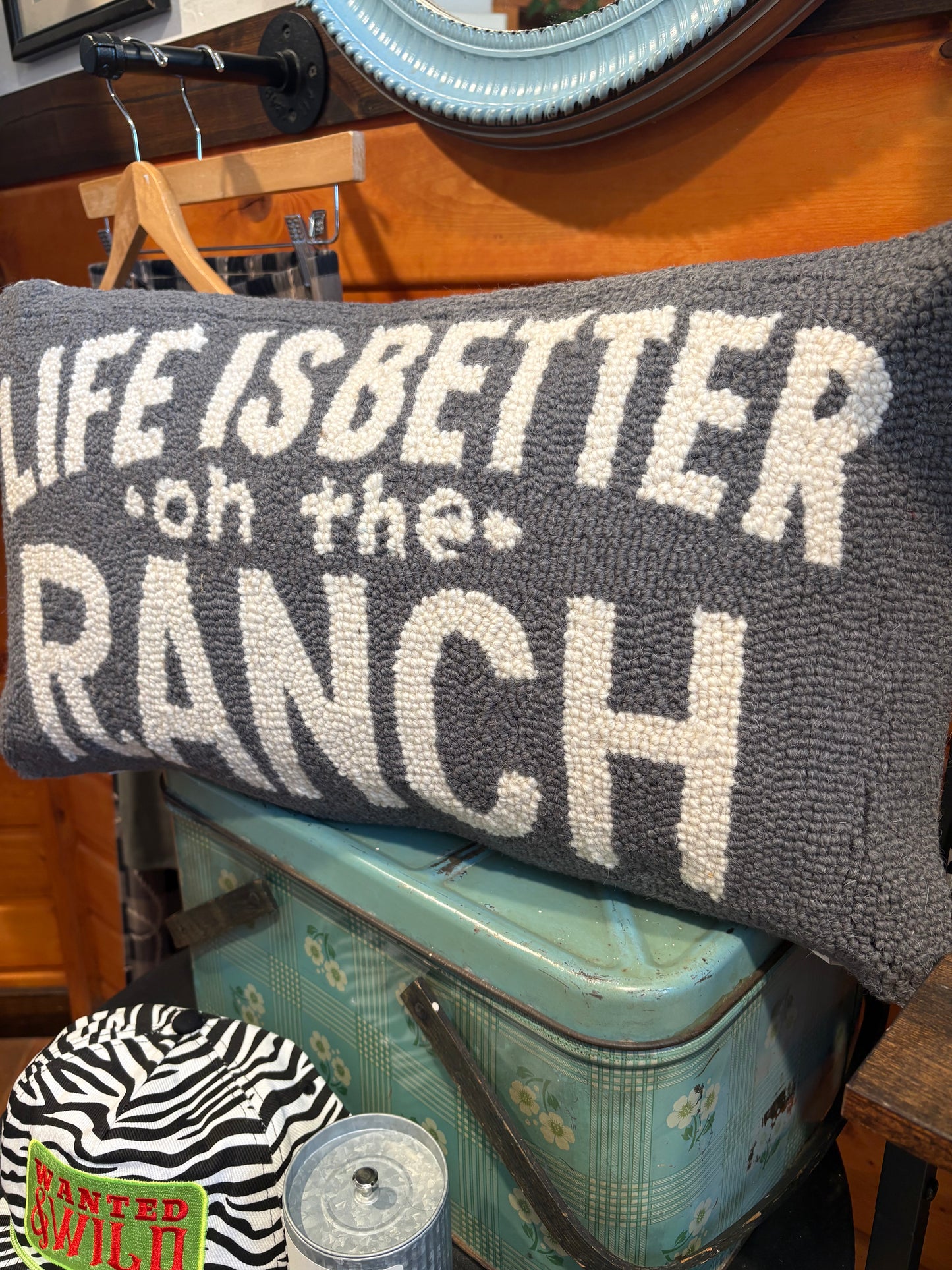 Life Is Better On The Ranch Wool Hook Pillow PRE-ORDER
