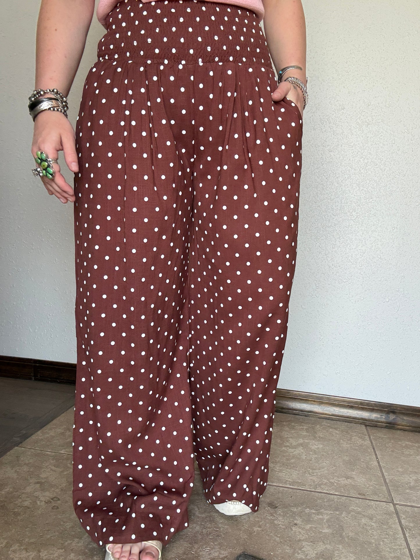 The Parker Polka Dot Pant *Brown