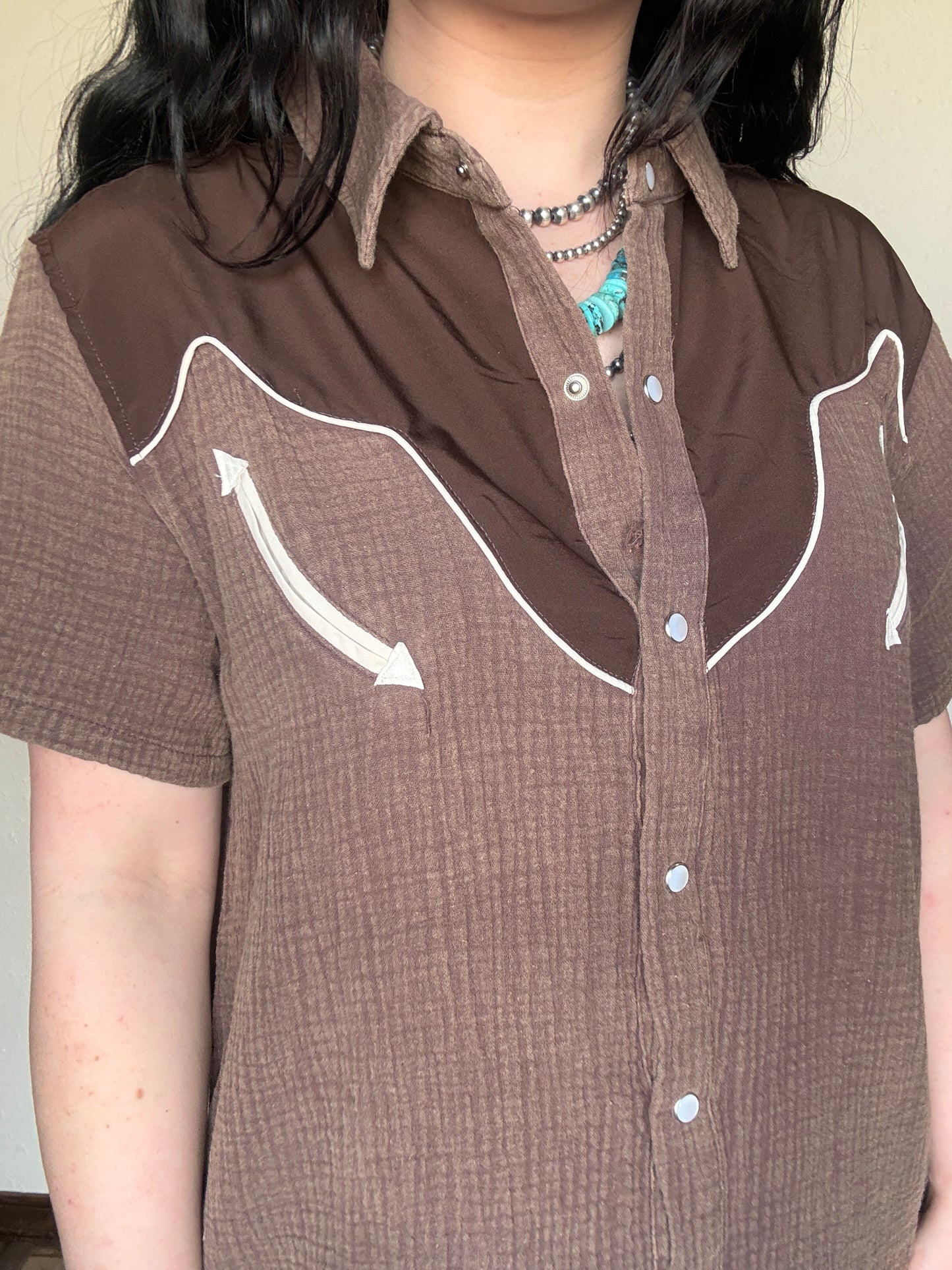 Ranchy Retro Pearl Snap Dress