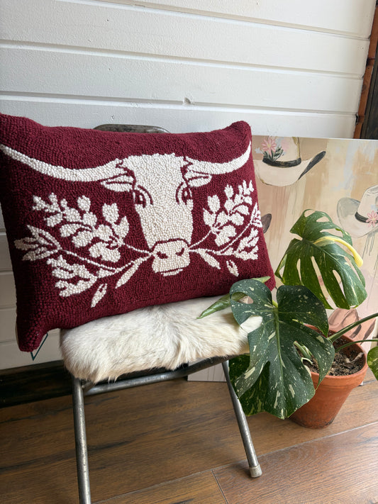Longhorn Hook Pillow