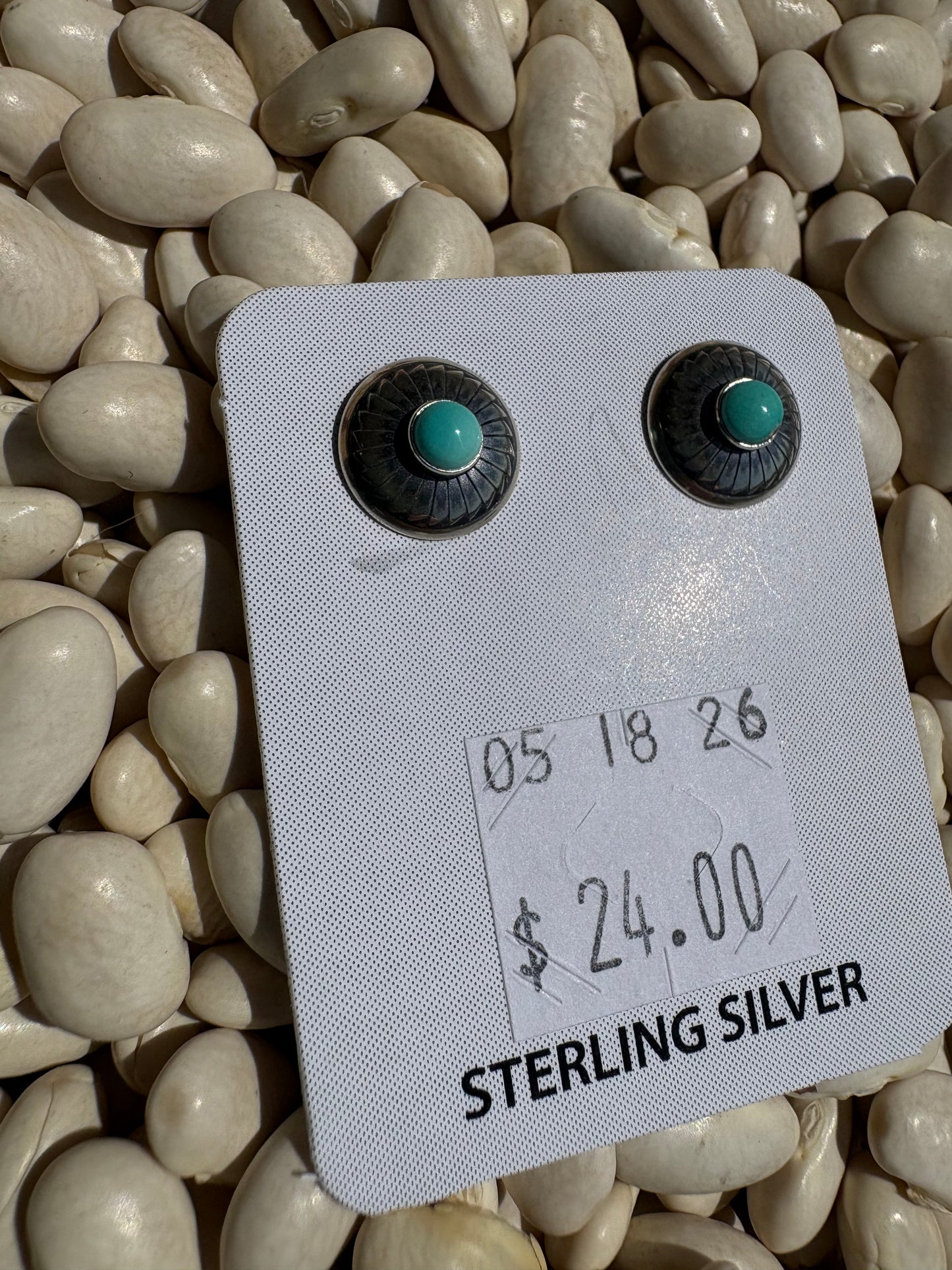 Mini Turquoise and Silver Studs C