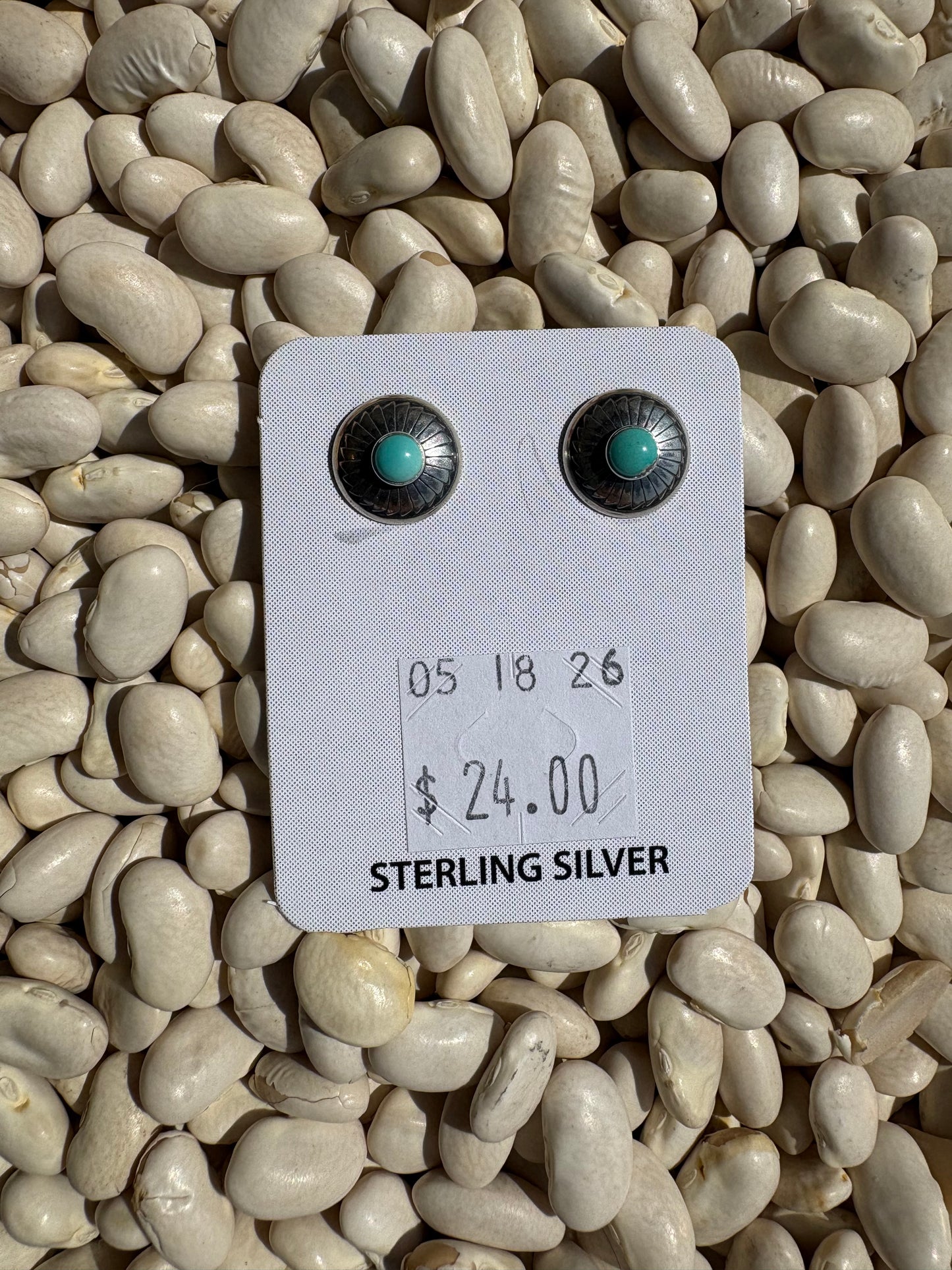 Mini Turquoise and Silver Studs C