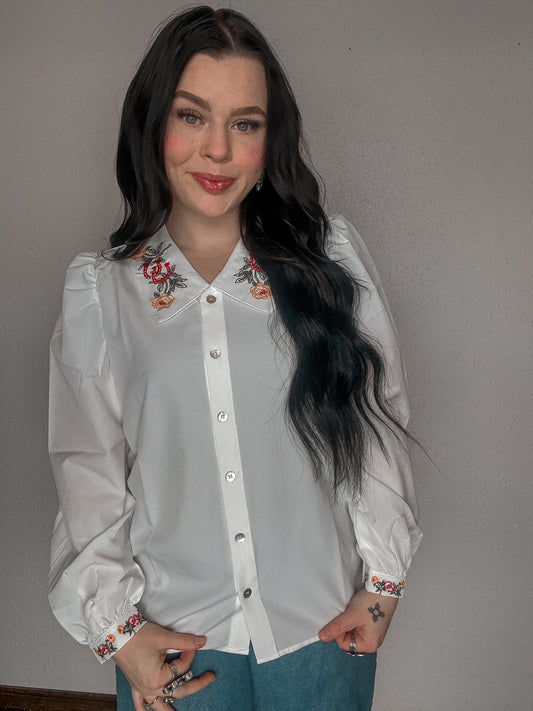 The Macy Embroidered Blouse