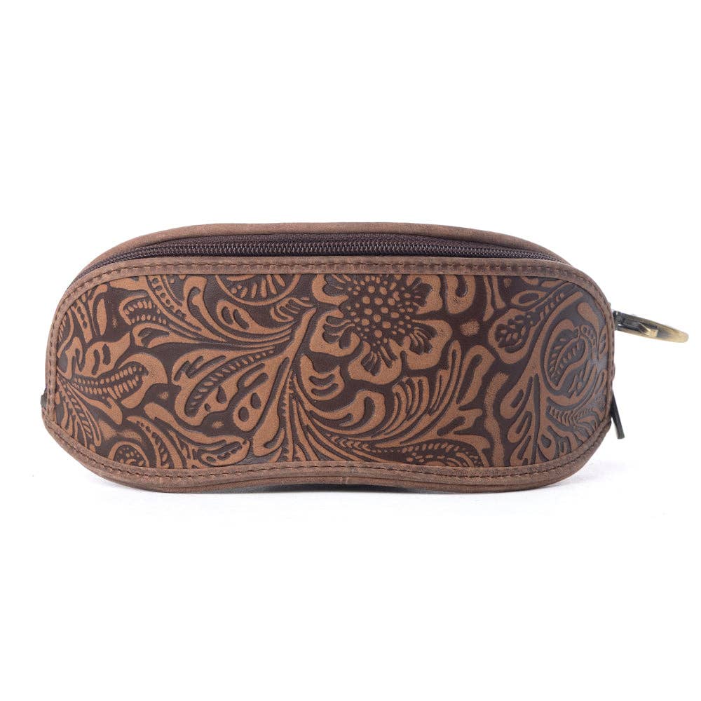 Silver Creek Embossed Leather Sunglass Case