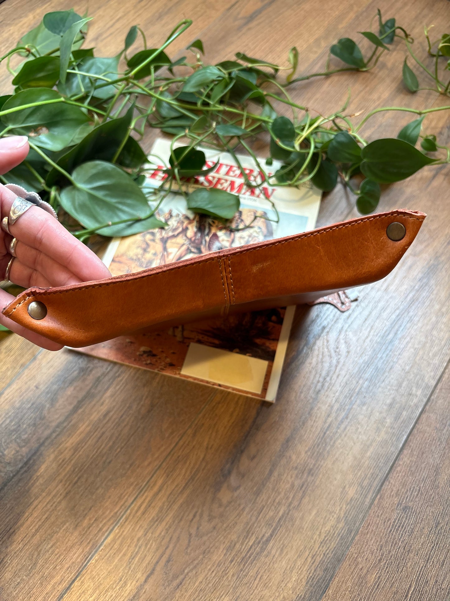 Checkered Leather Tray