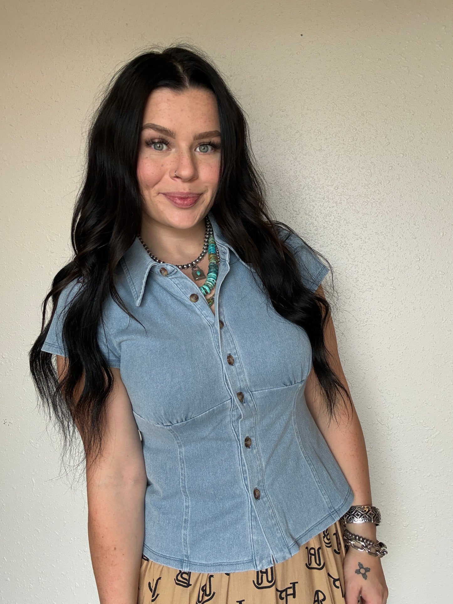 The Cinch Denim Blouse