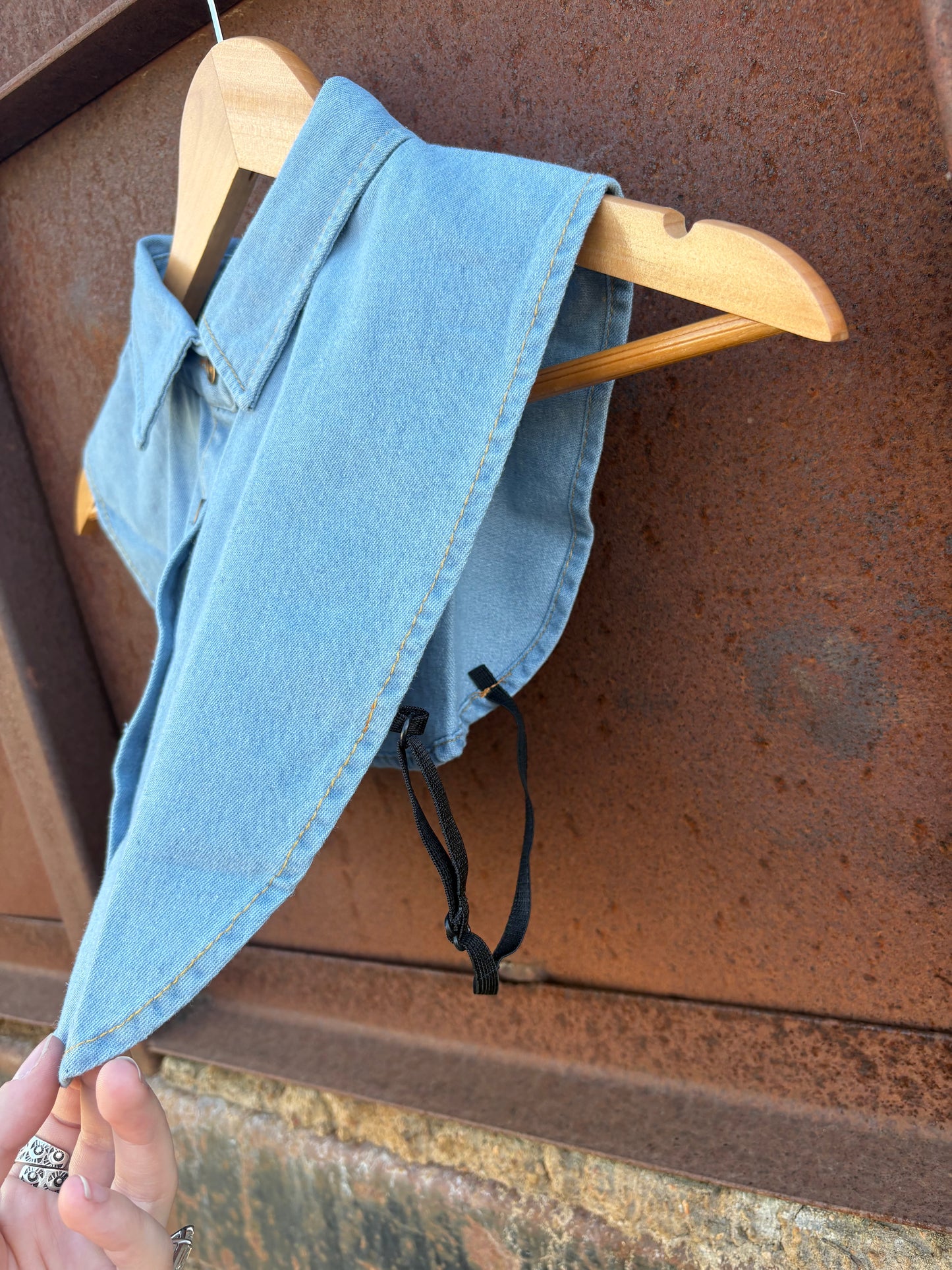 Collared Top *Light Wash Denim