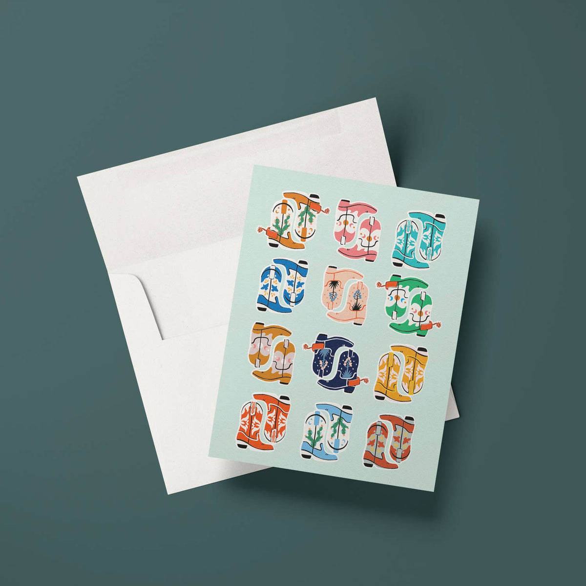 Blank Card: Cowboy Boots: Single Card
