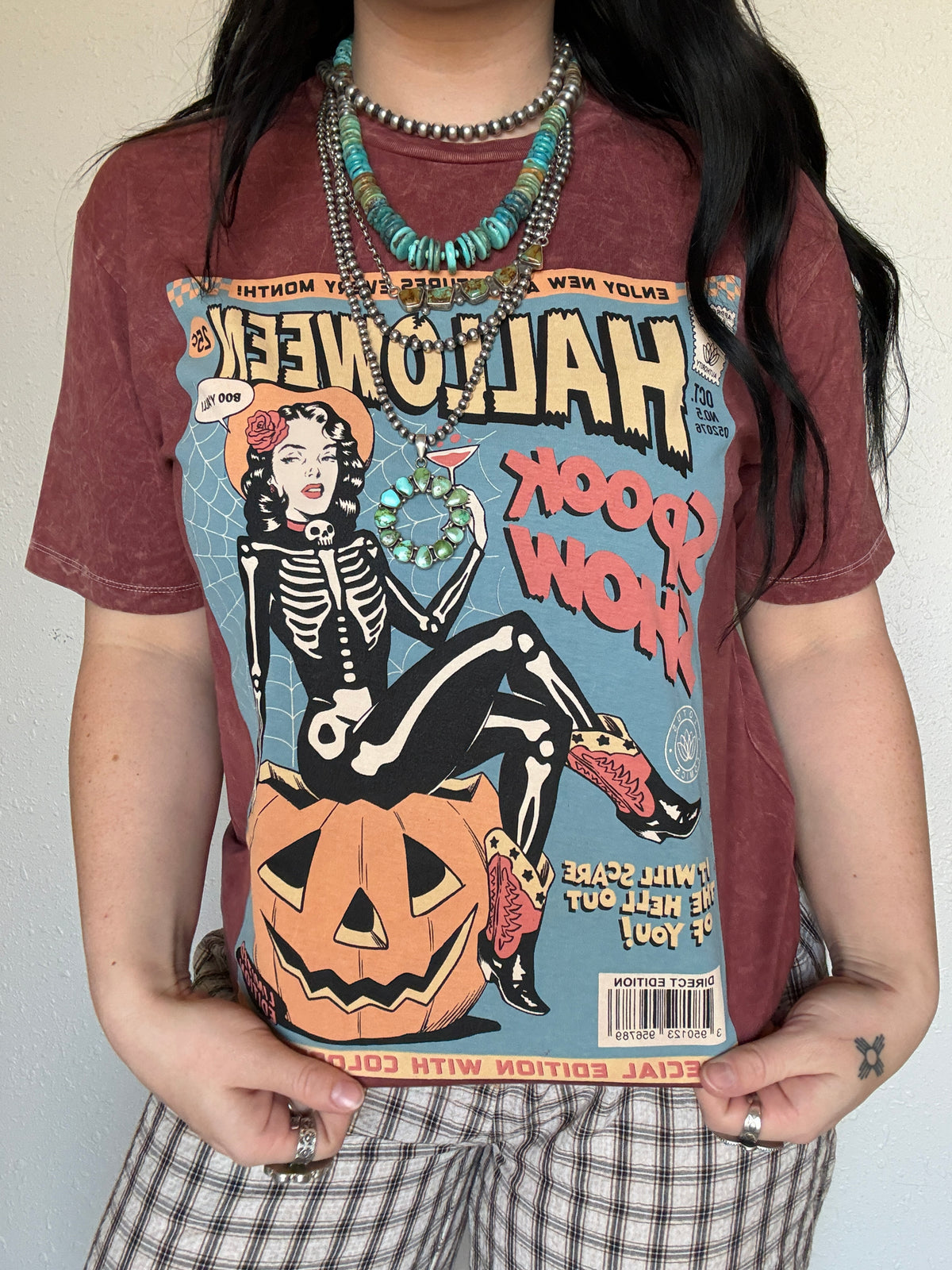 Halloween Retro Comic Graphic Top