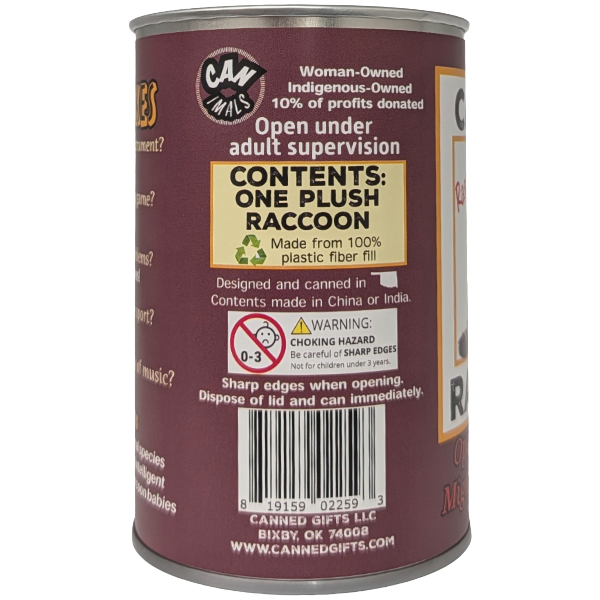 Canned Raccoon Stuffie