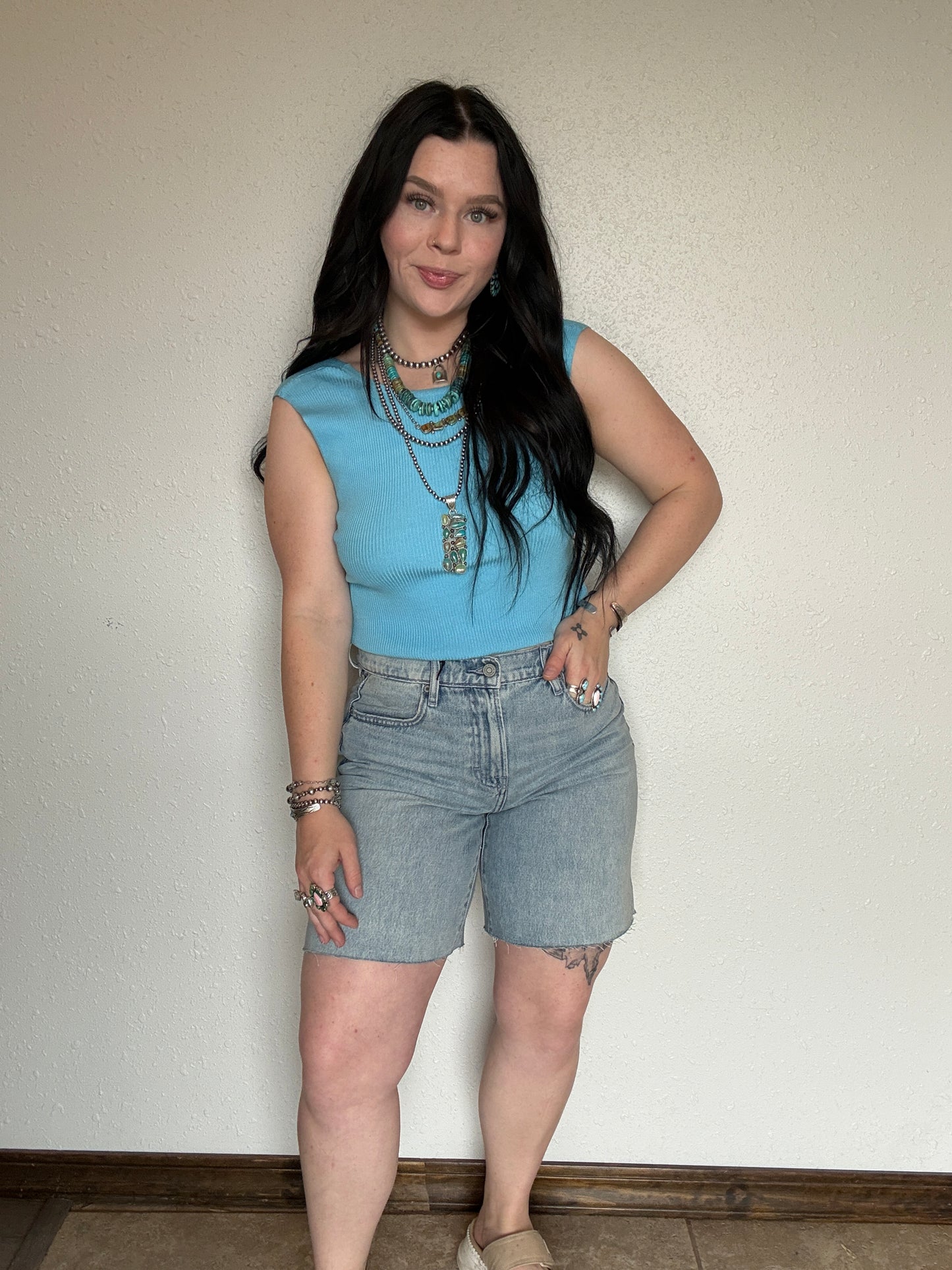The Stevie Open Back Tank *Blue