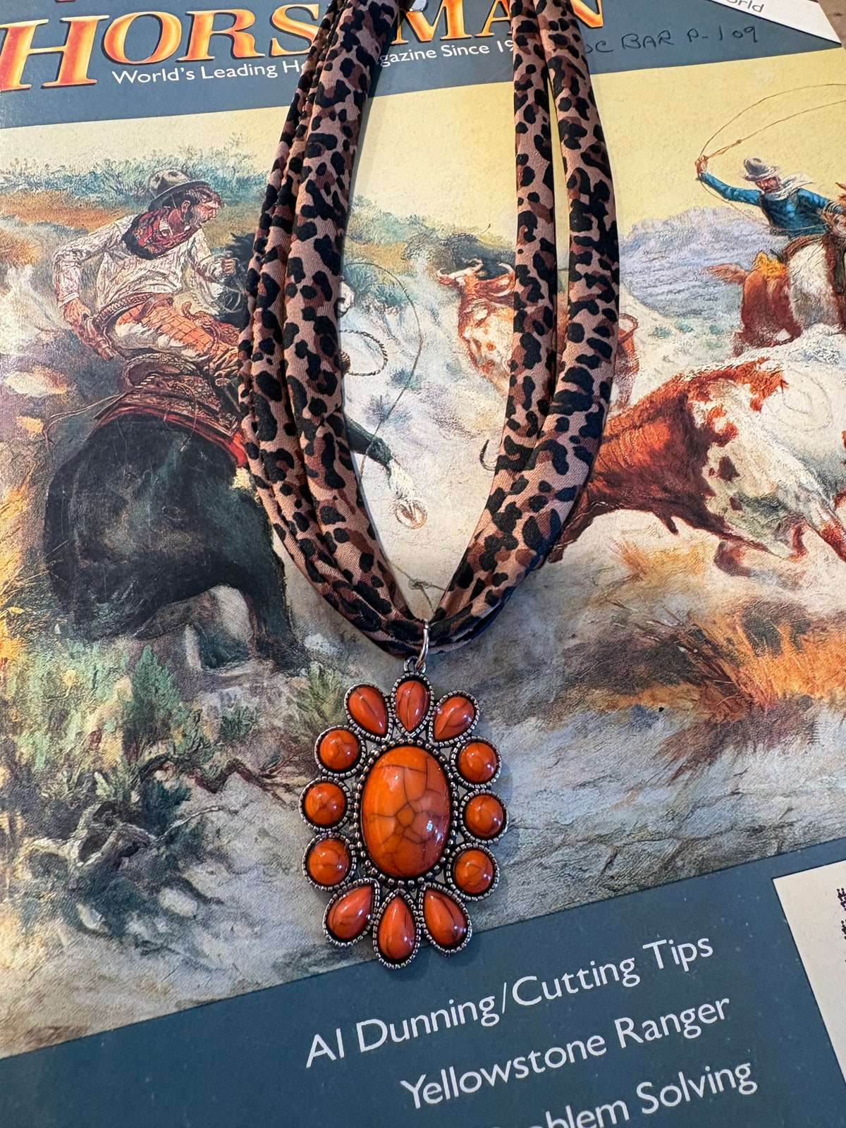 Bandanna Pendant Necklace *Orange