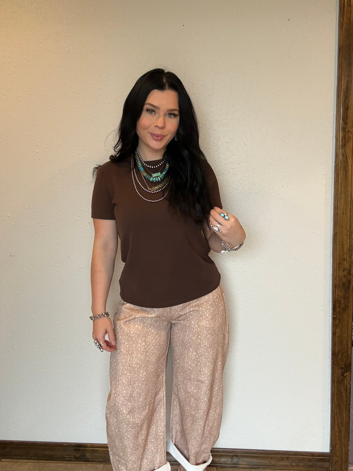 Short Sleeve Round Neck Soft Knit Jersey Top