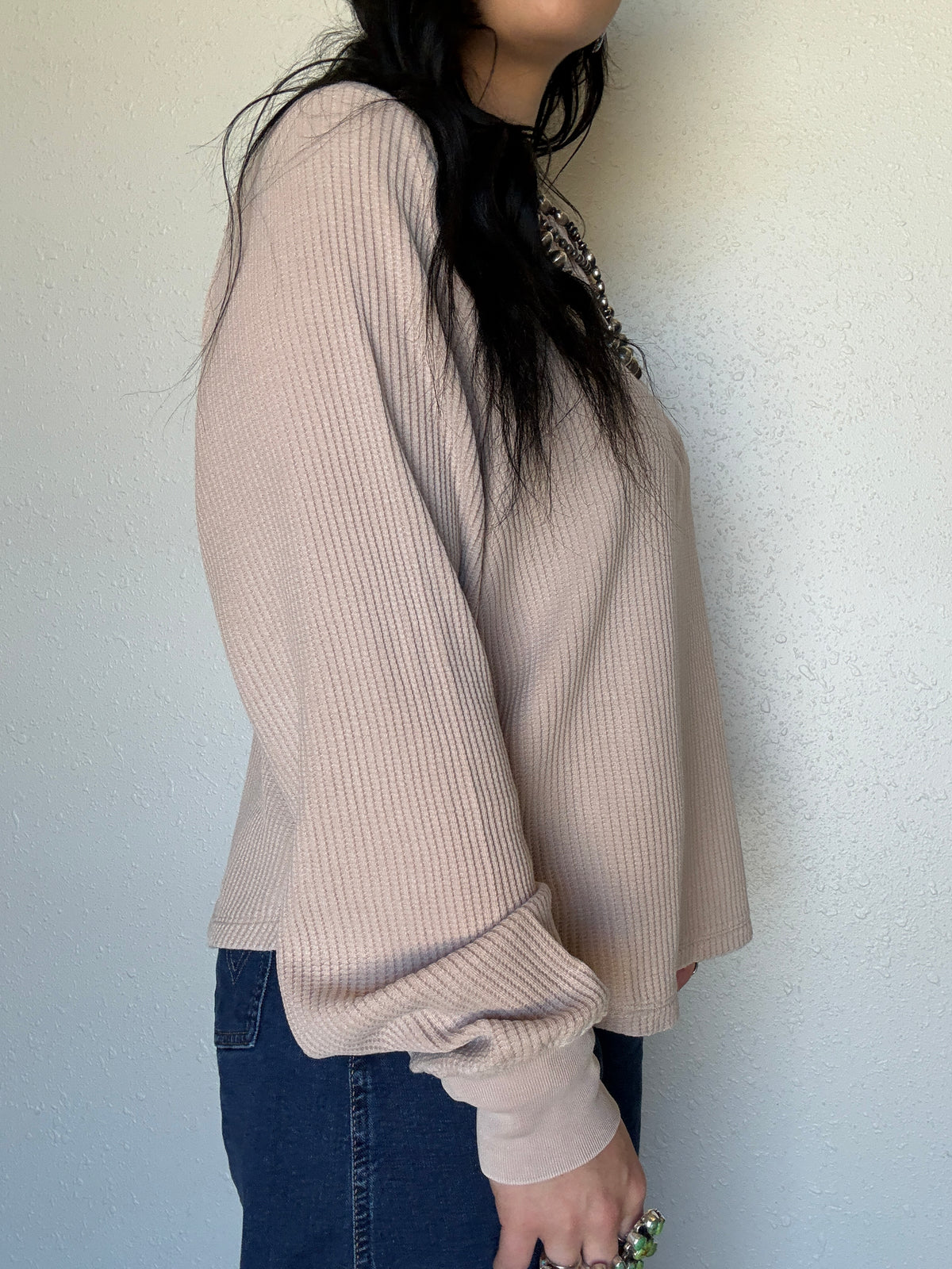 The Henley Waffle Knit Long Sleeve