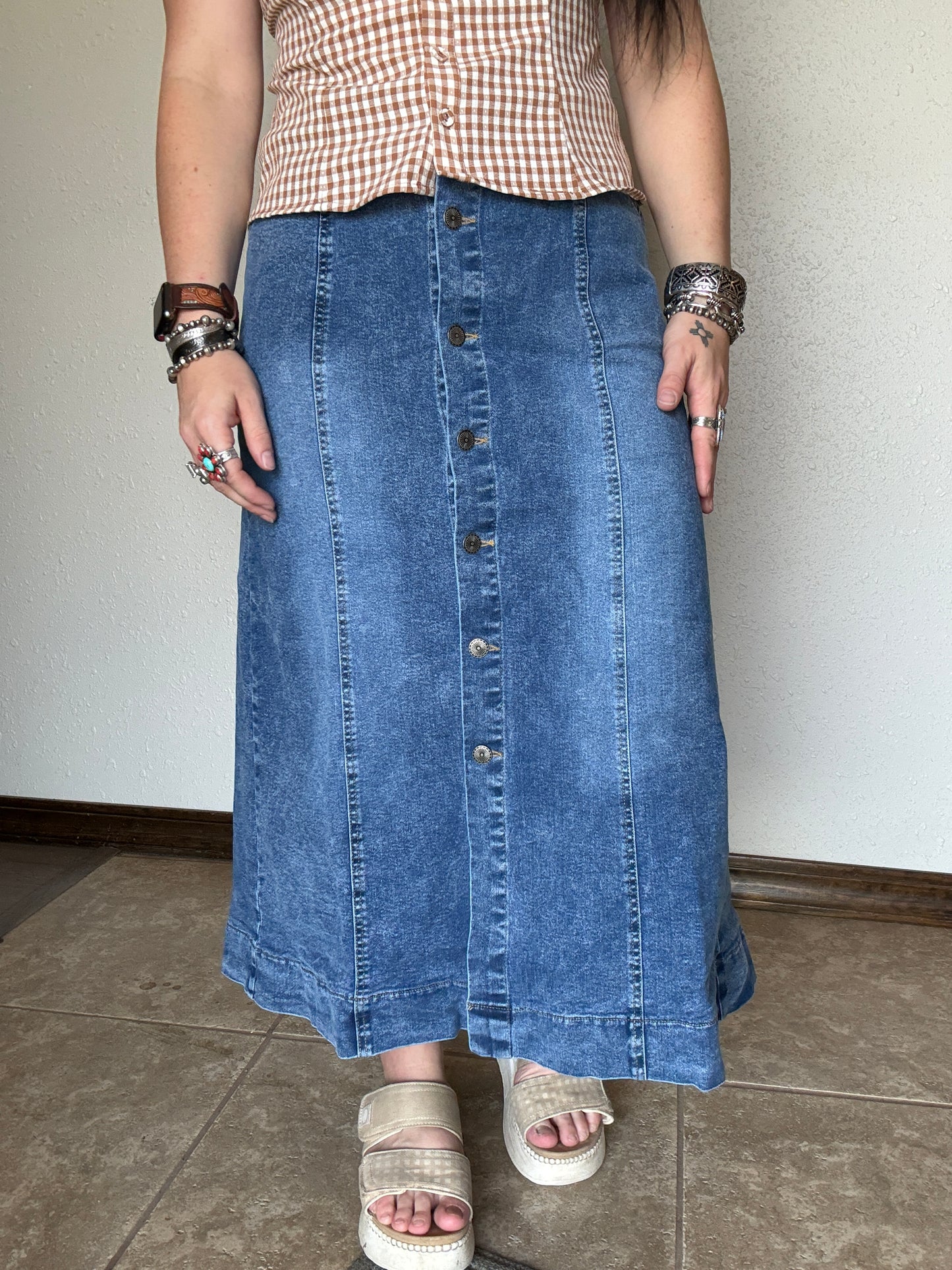 The Fall Night Denim Skirt