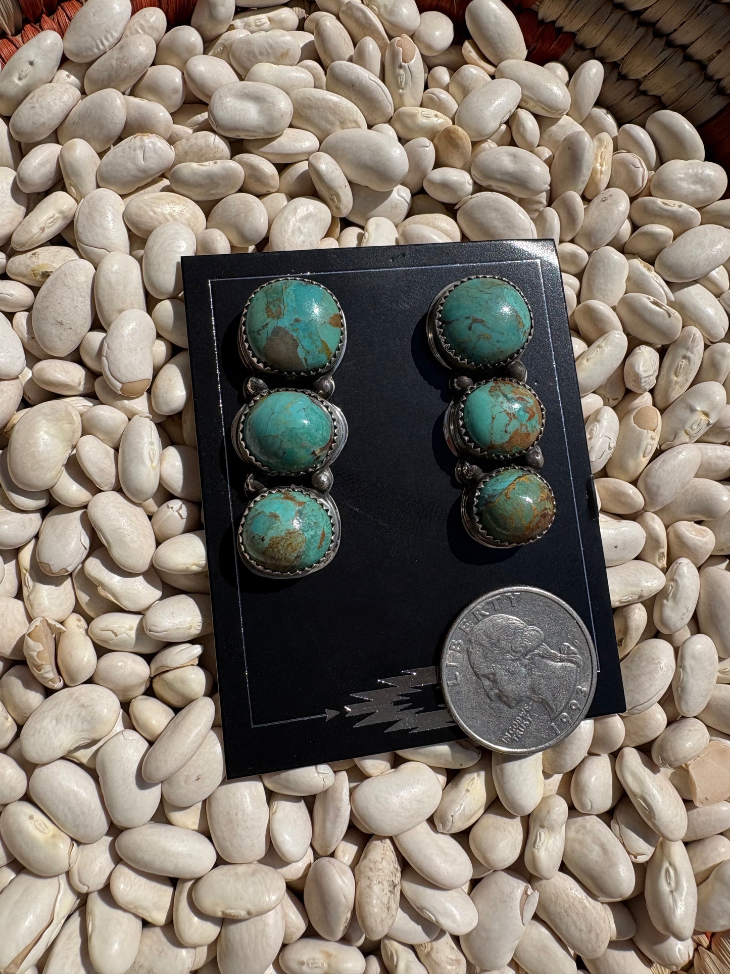 Begay Native Made Three Stone Studs