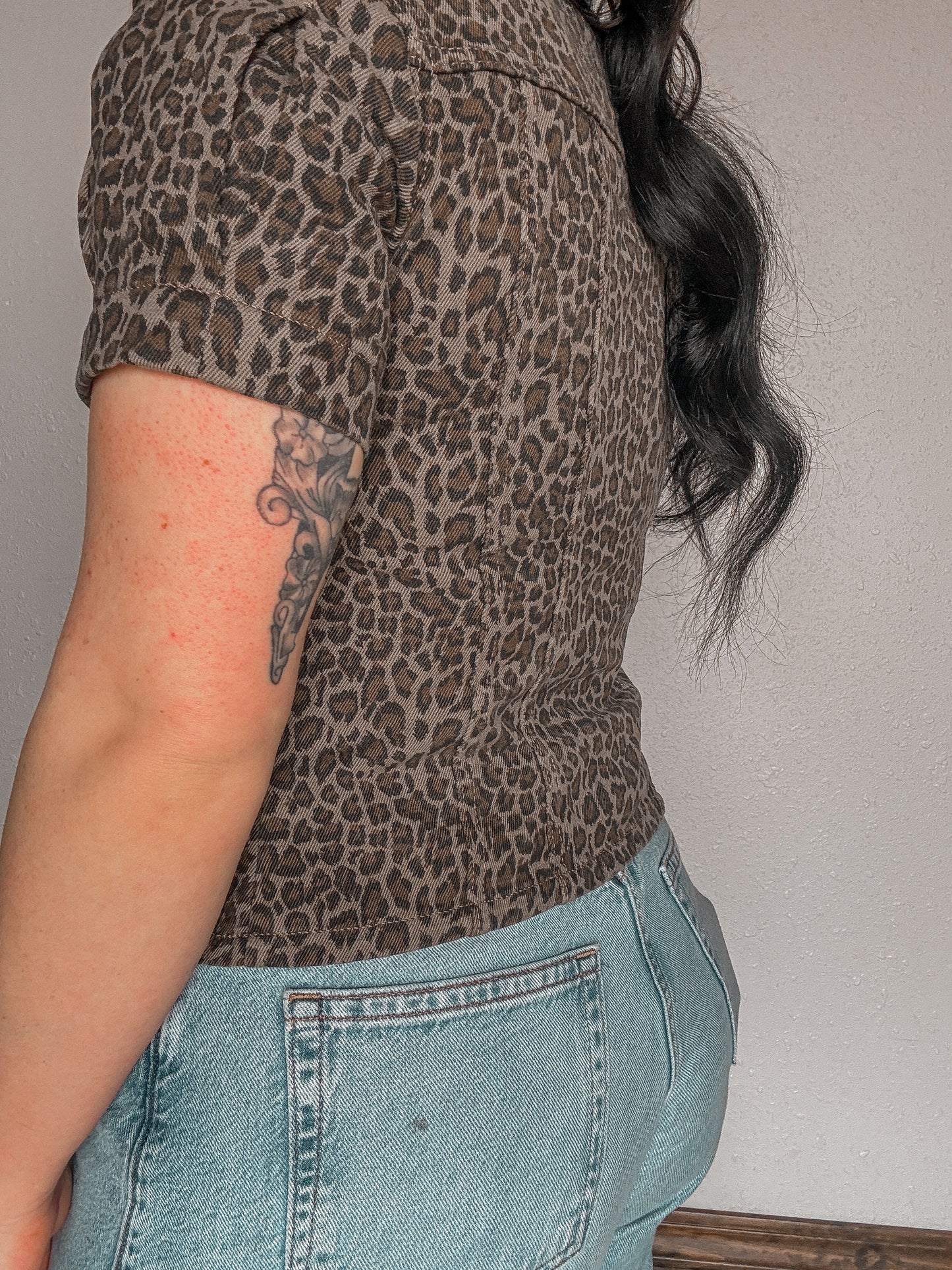 Leopard Luck Denim Top
