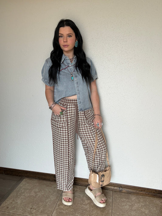Cayson Checked Barrel Knit Pant
