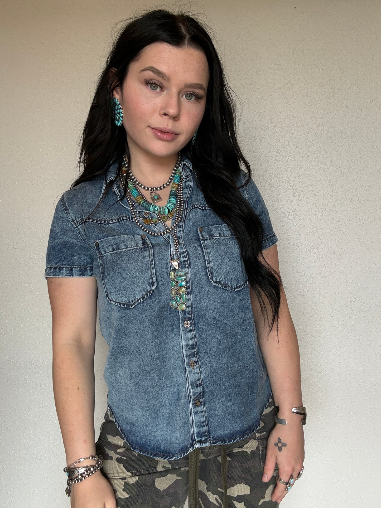 The Loretta Denim Short Sleeve