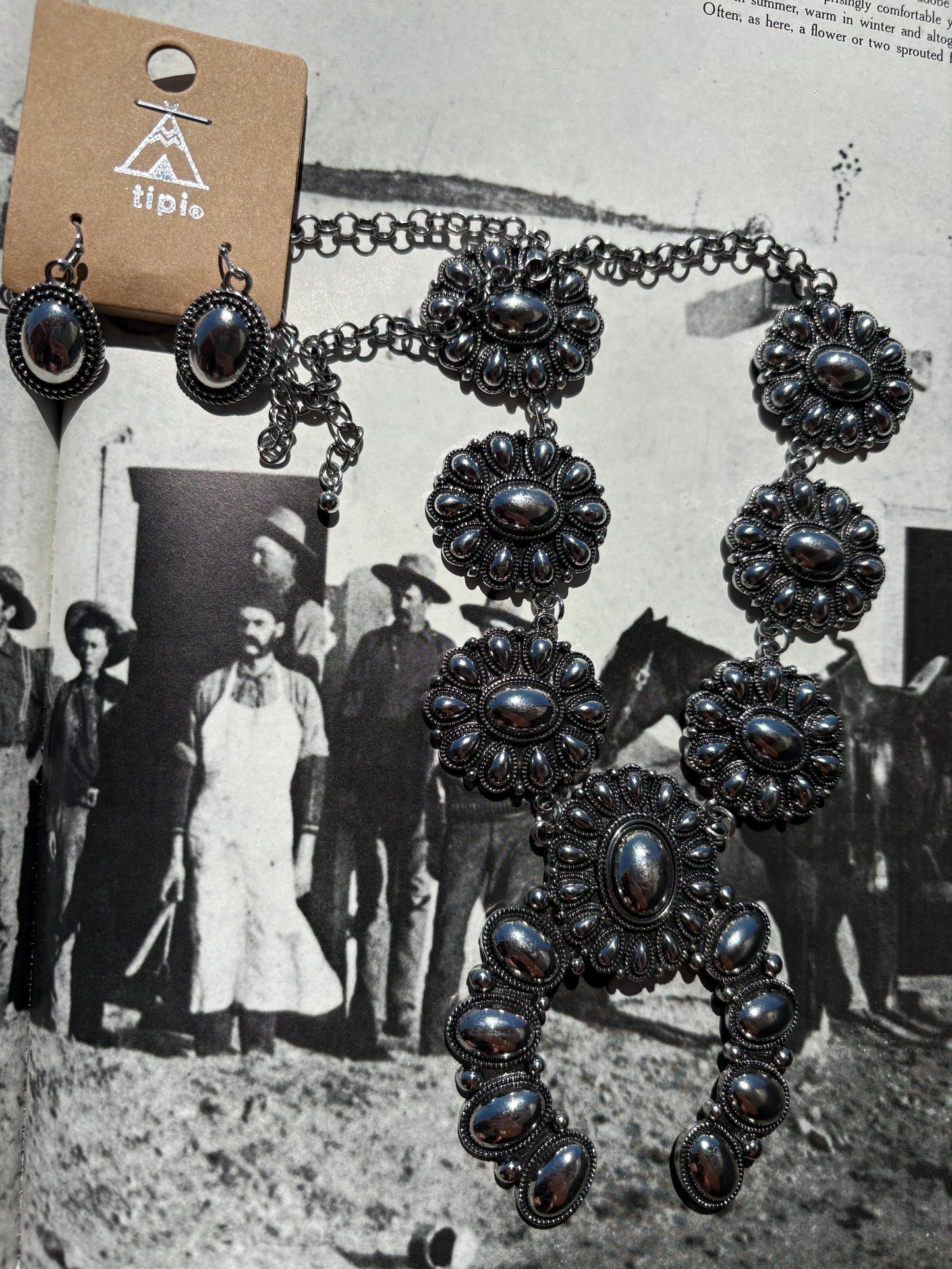 The Waylon Squash Blossom Necklace & Earrings