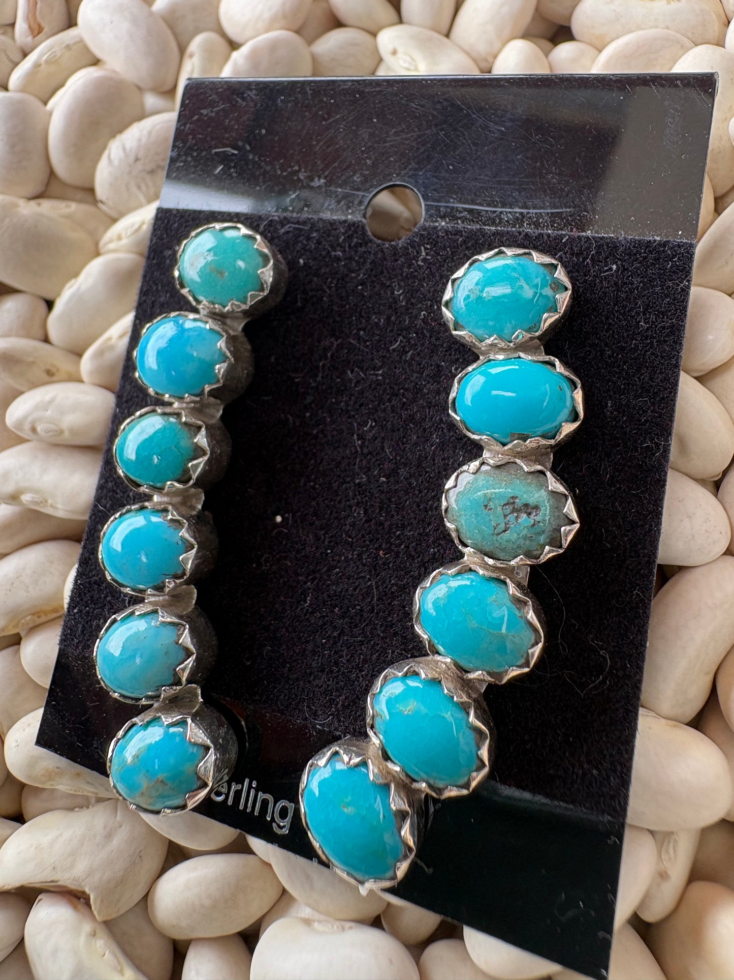 Turquoise 6 Stone Stud Earrings