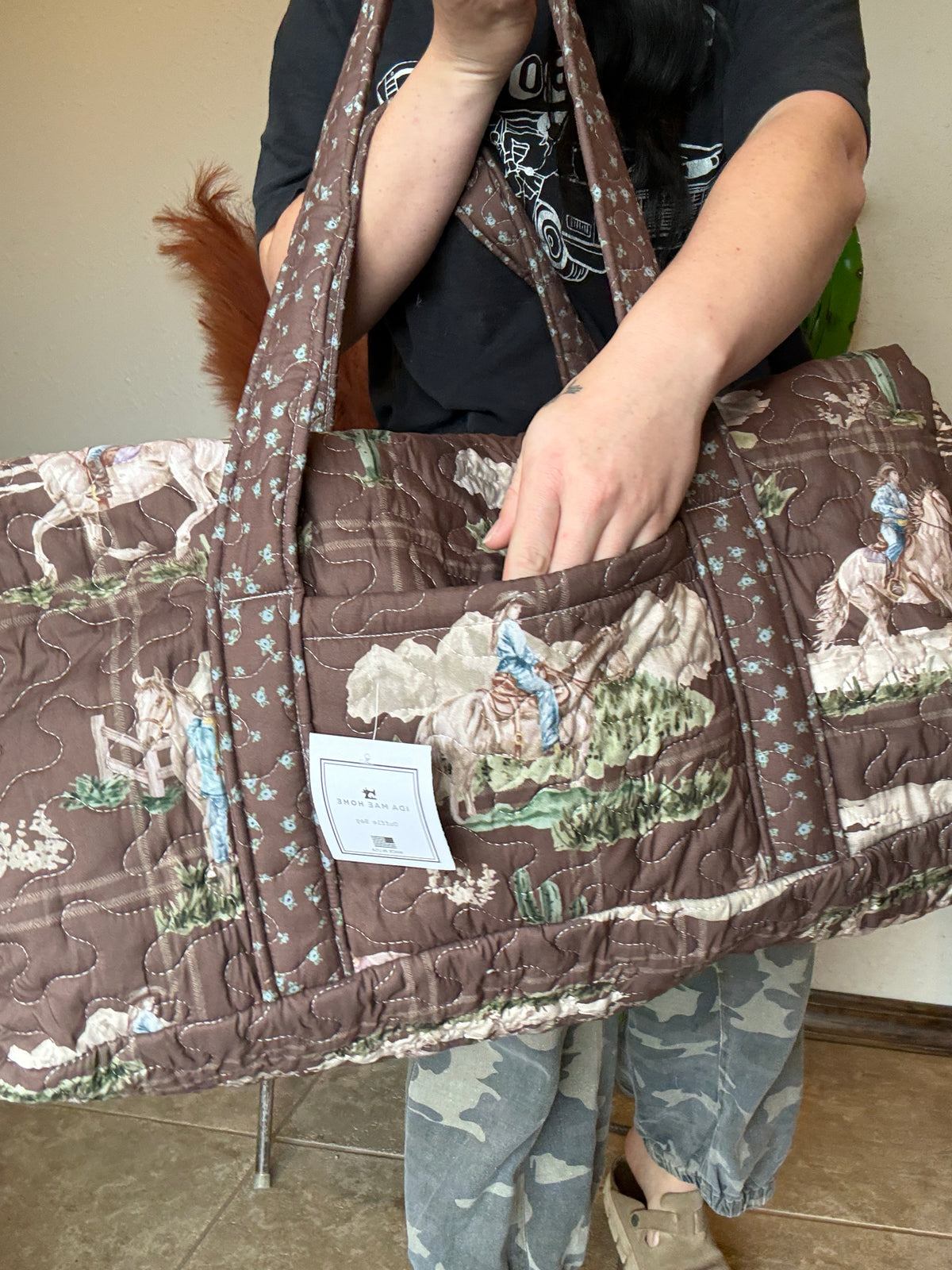 Desert Daughters Chocolate Quilted Weekender Duffle