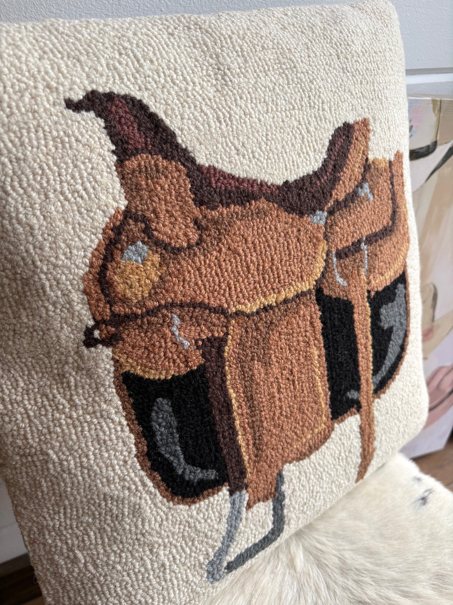 The Saddle Wool Hook Pillow