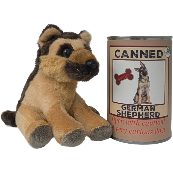 Canned German Shepherd Stuffie