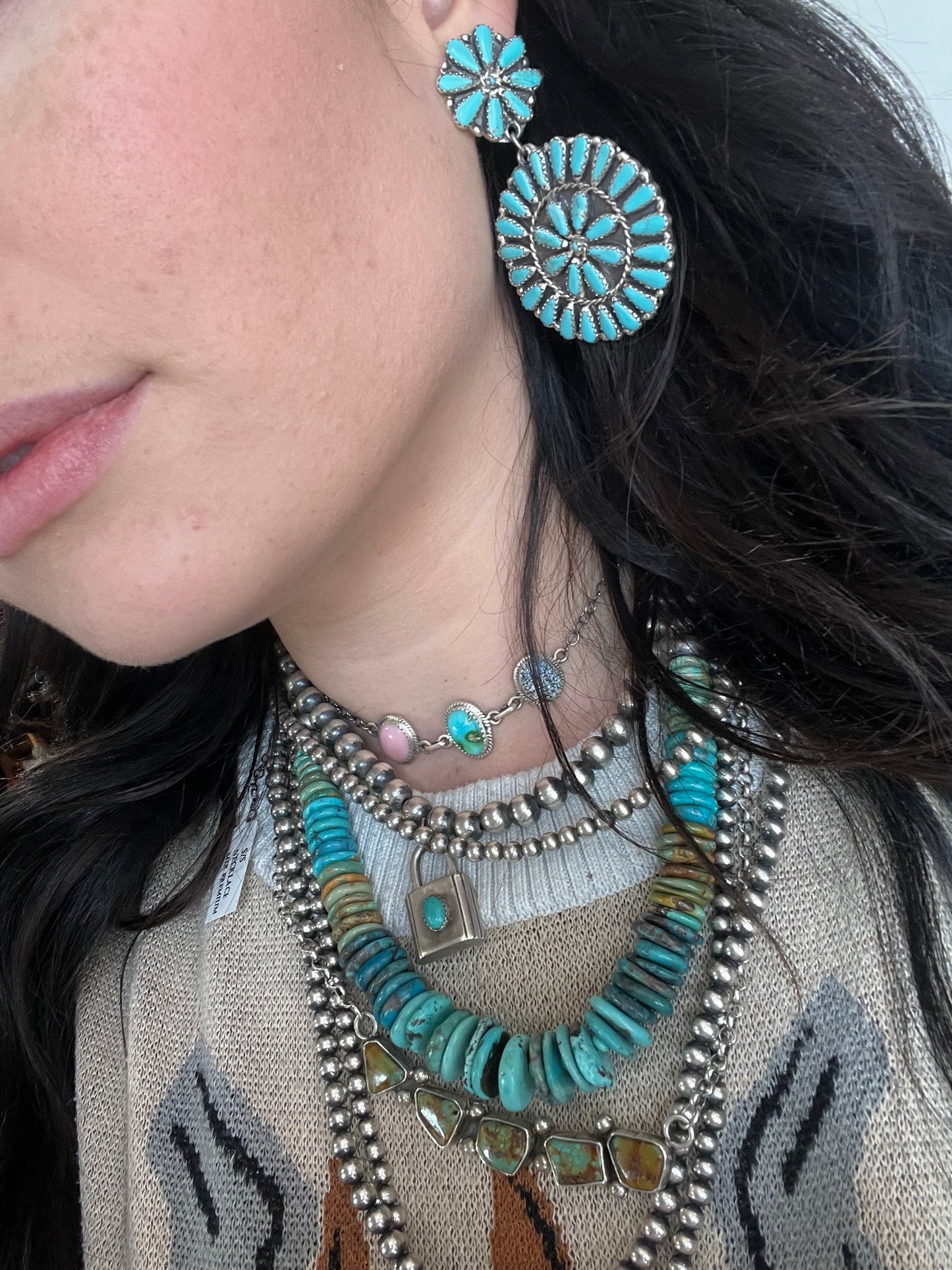 Large Native Made Cluster Dangles by Mary Benally
