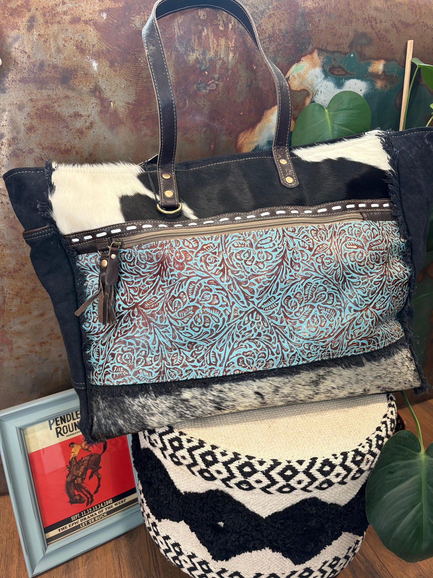 Sea Grass Canvas & Hairon Bag