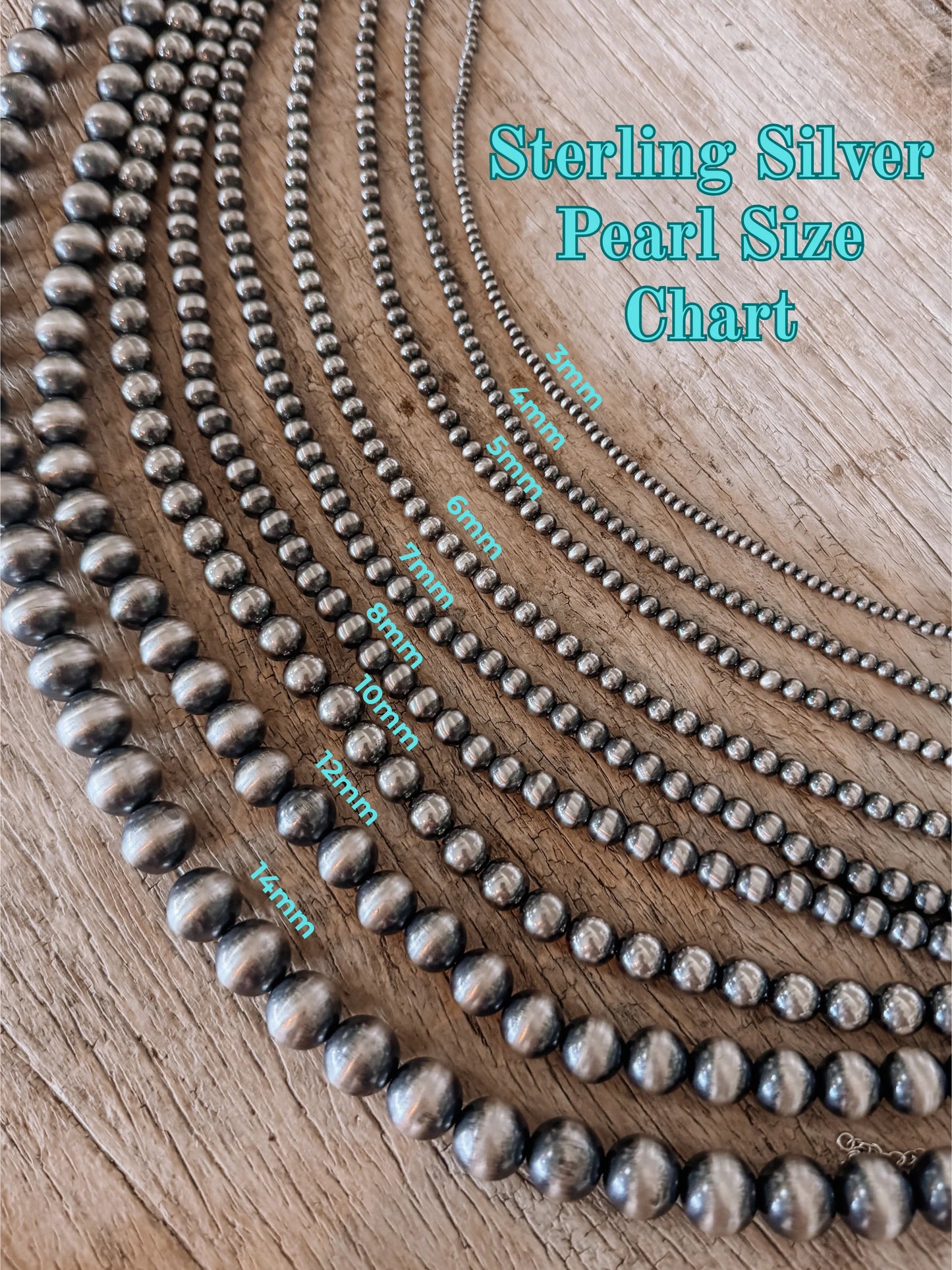 6mm 14” Sterling Silver Pearl Necklace