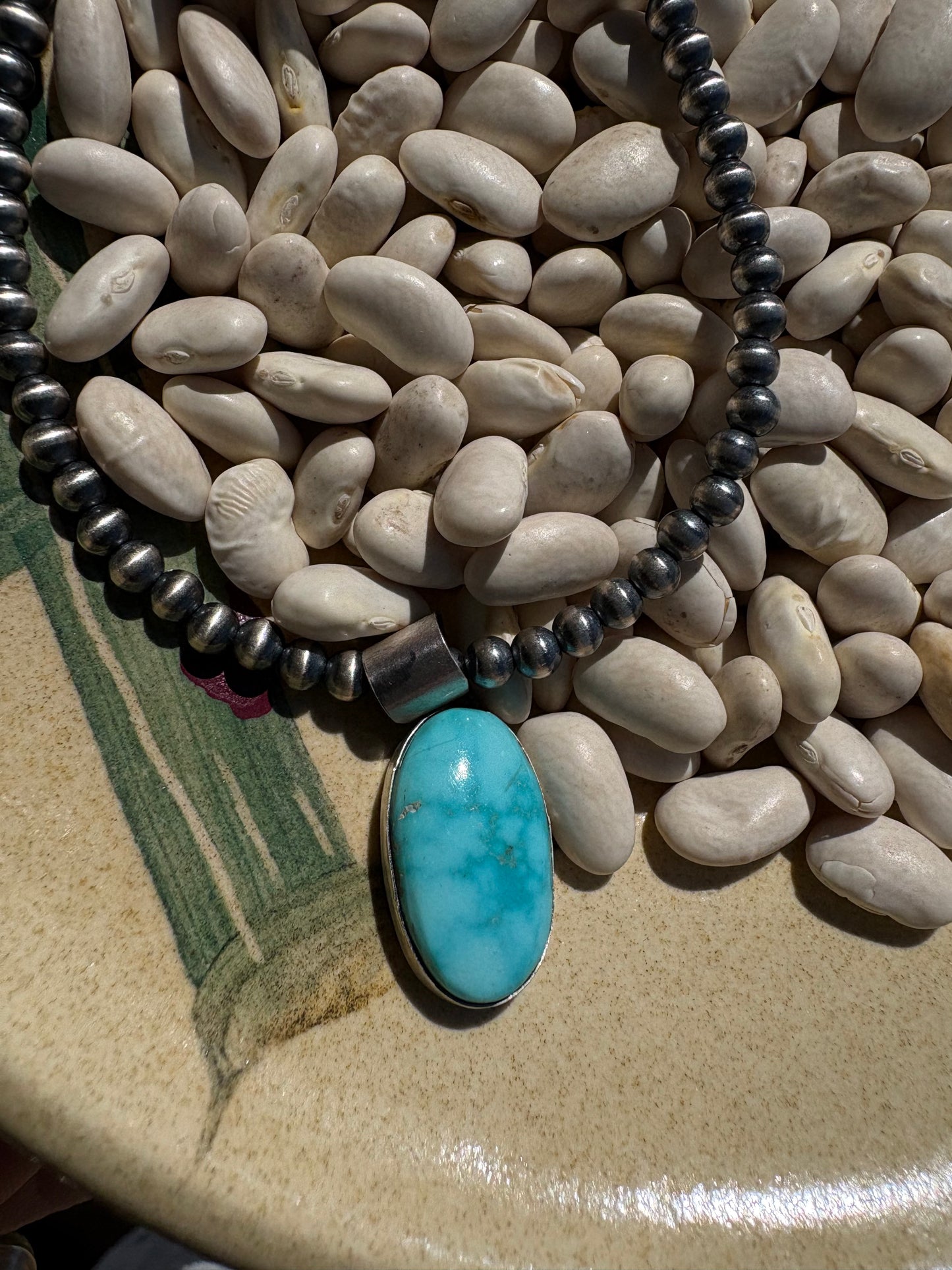 4mm 16” Pearls & Native made Pendant
