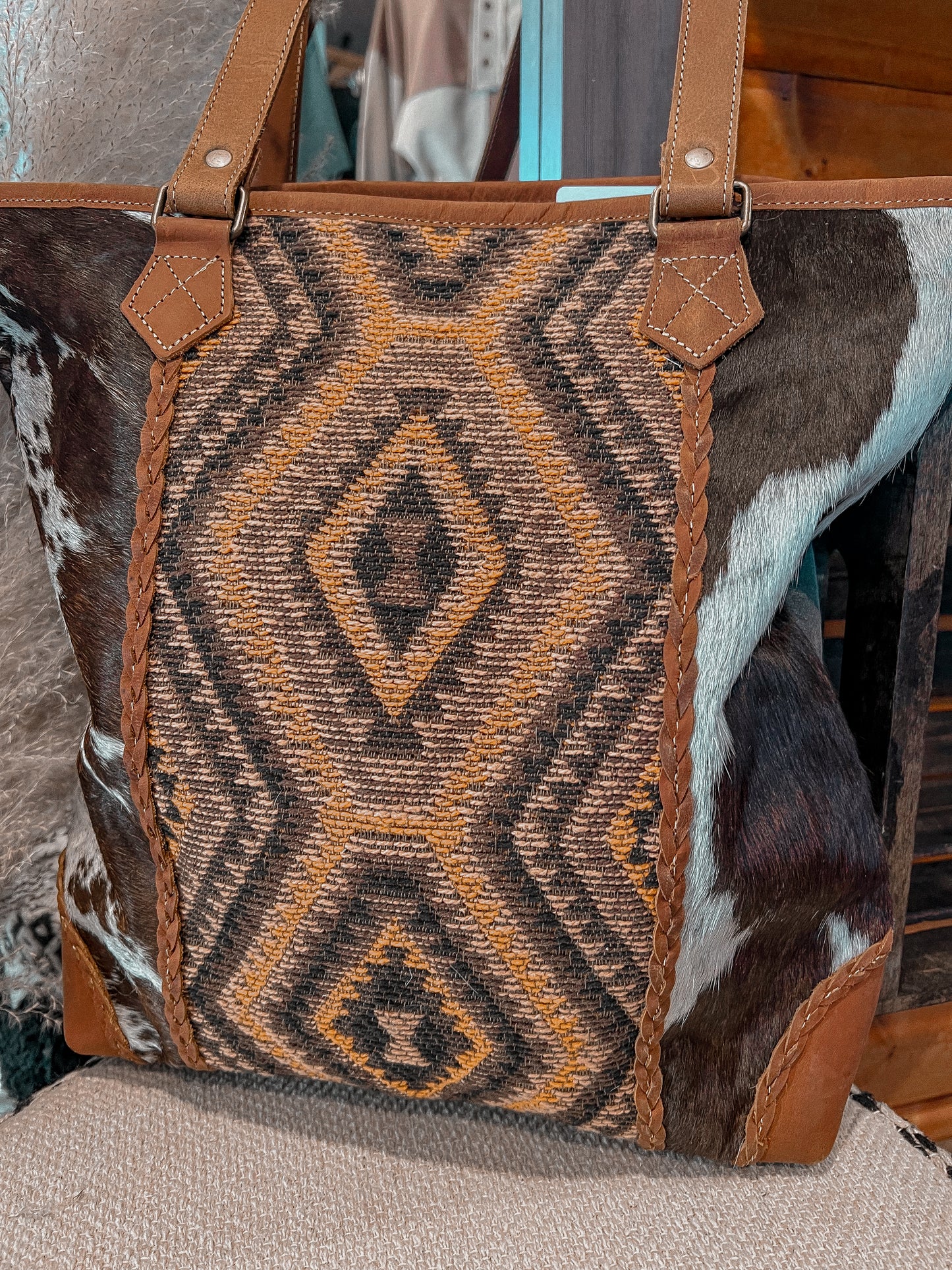 Cowhide Tote Bag