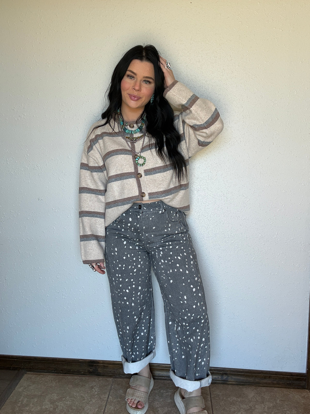 Grey Bambi Barrel Jean