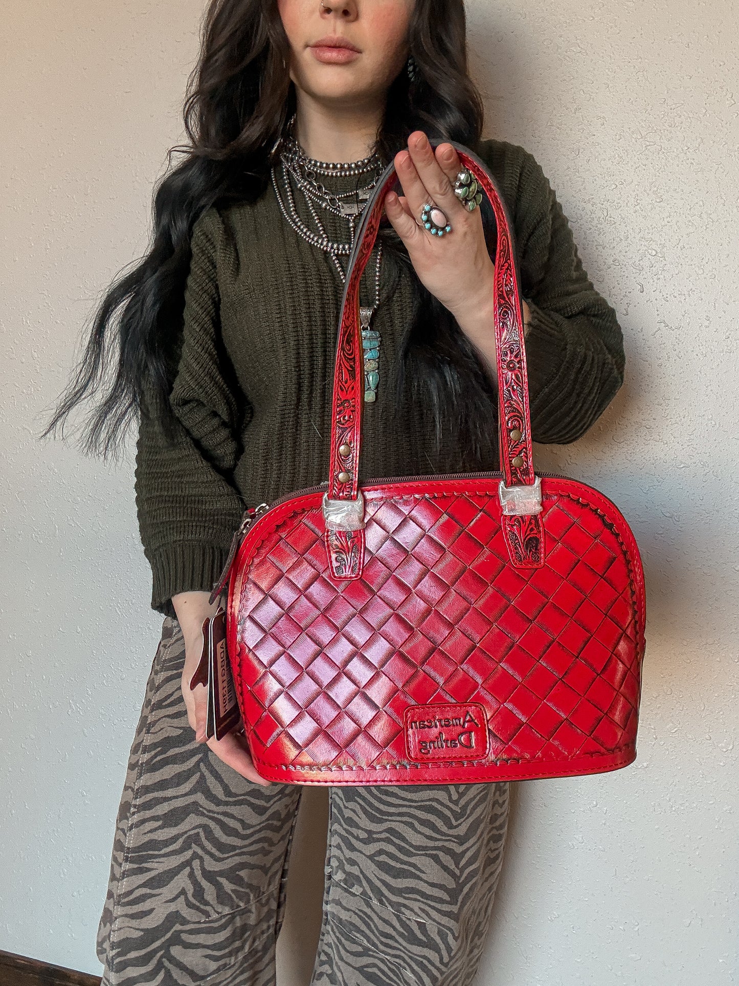 Red Pony Tooled Bag