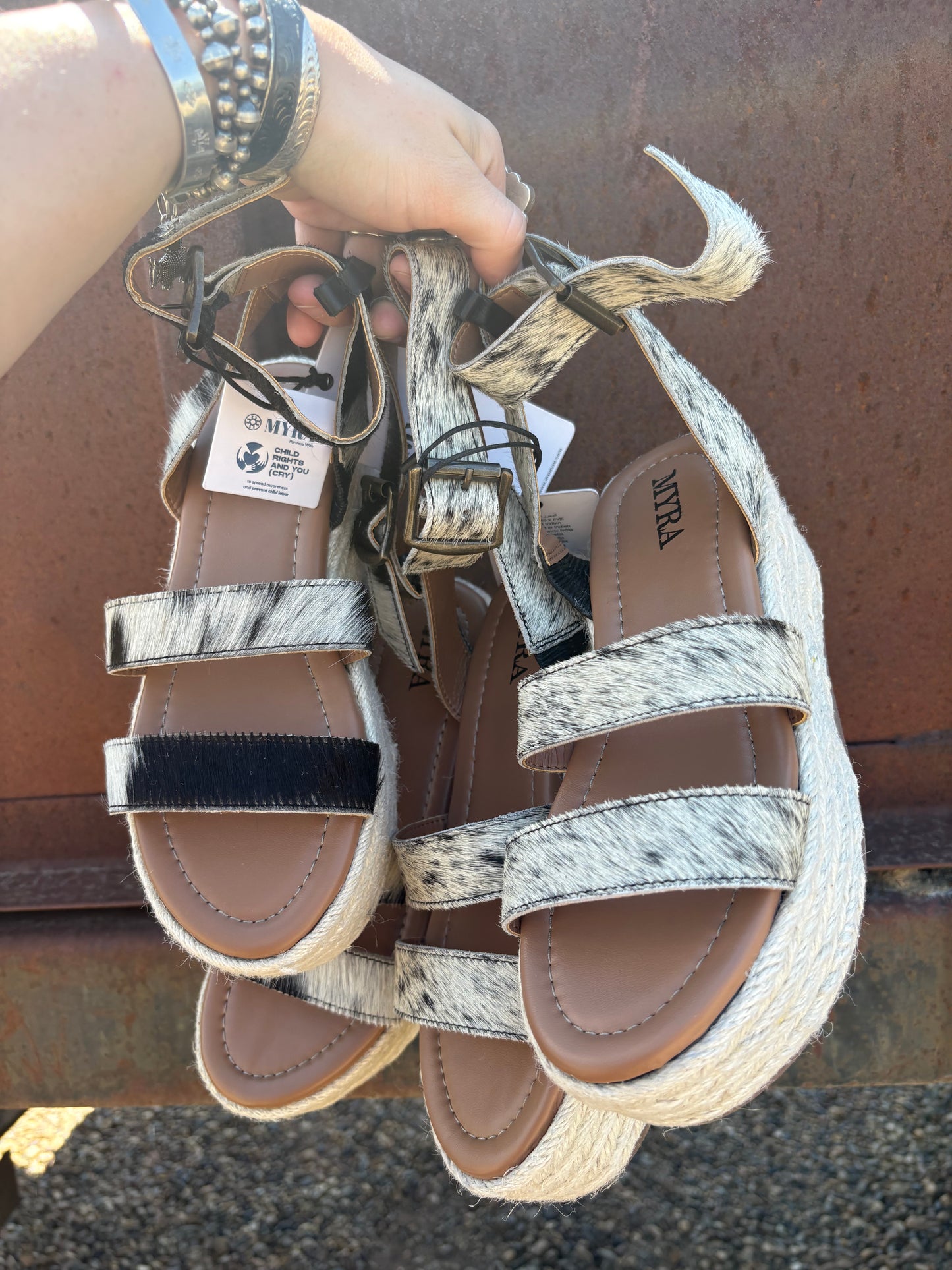 Longhorn Lasso Leather Sandals