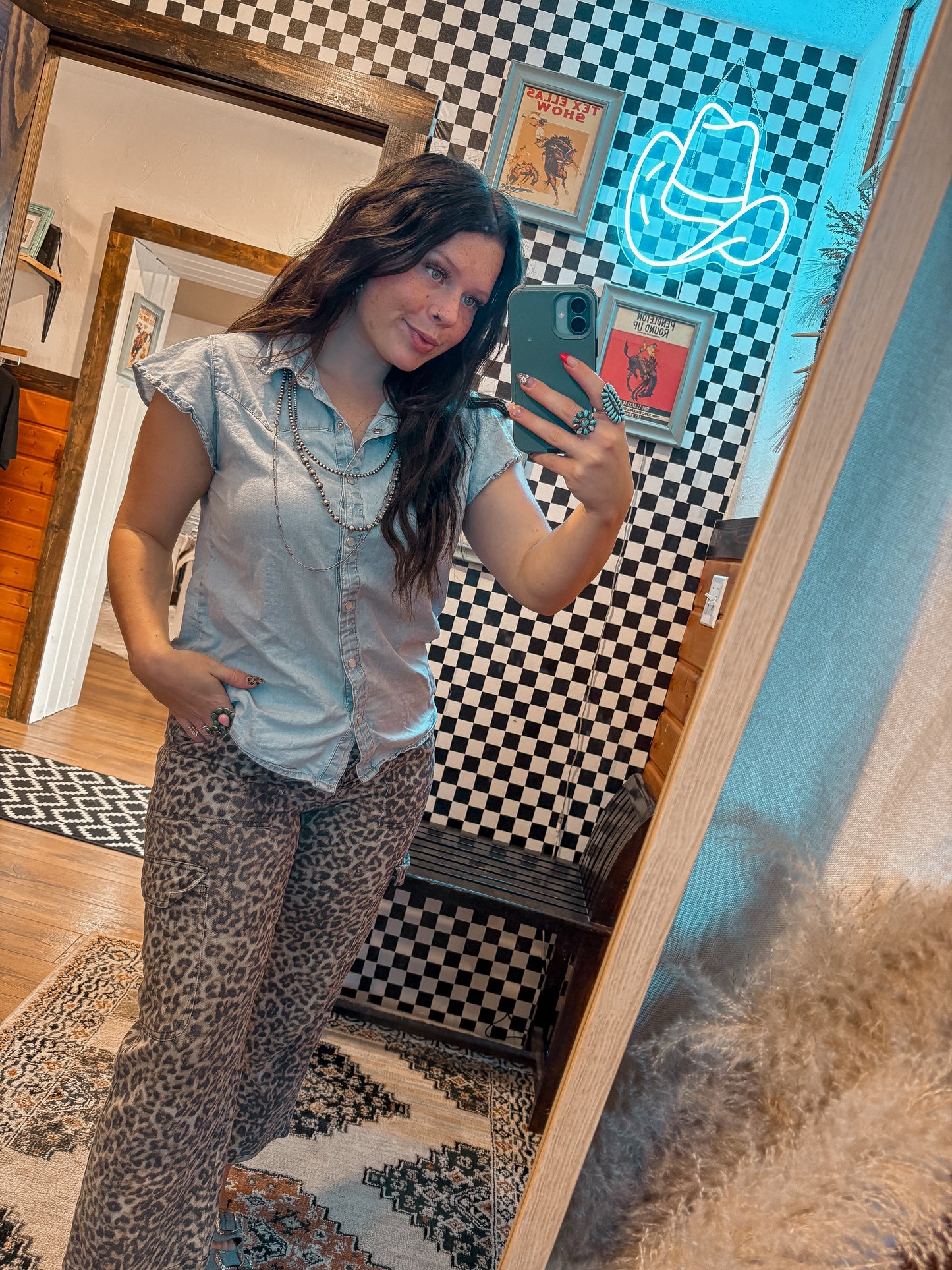 Dainty Denim Pearl Snap