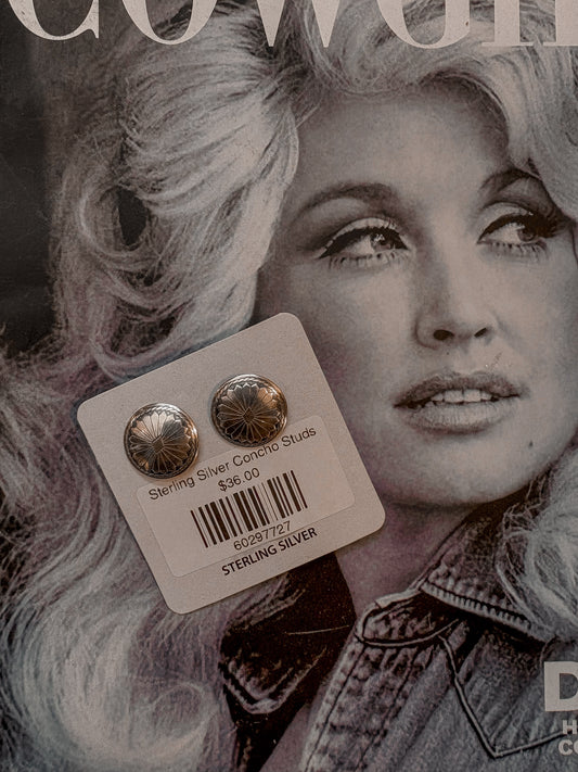 Sterling Silver Concho Studs