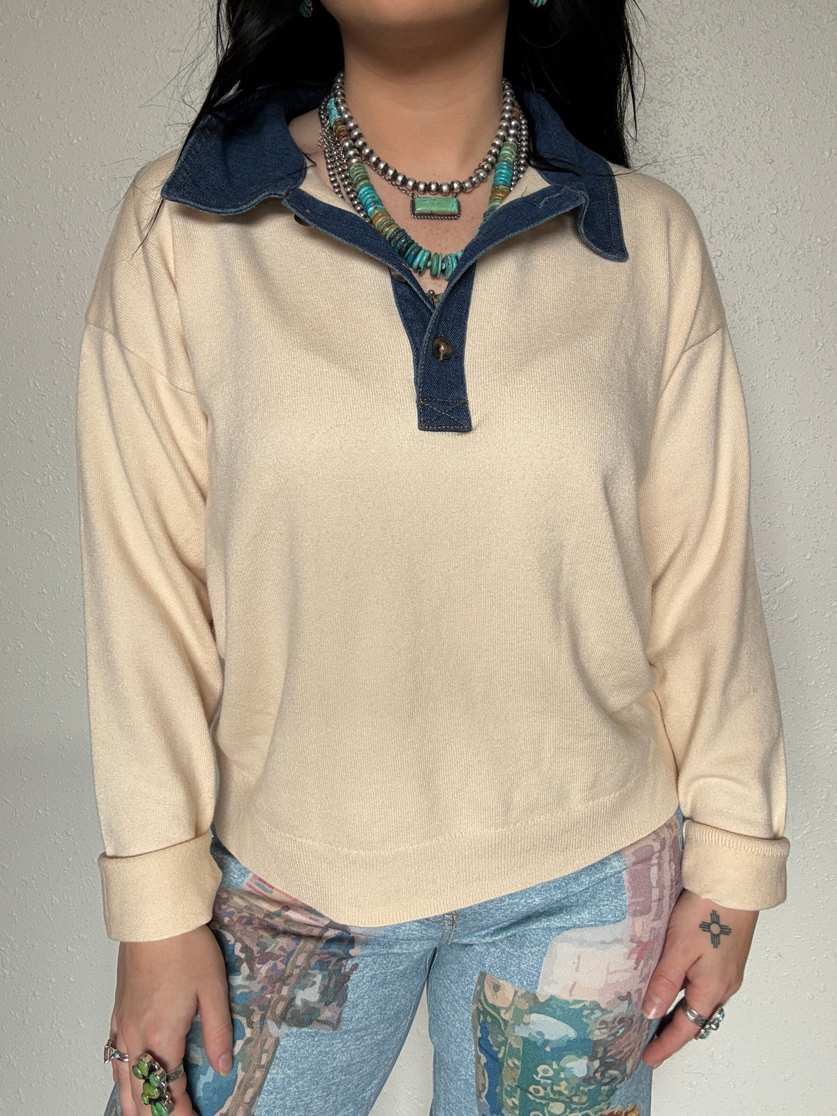 The Denim Way Sweater *Cream