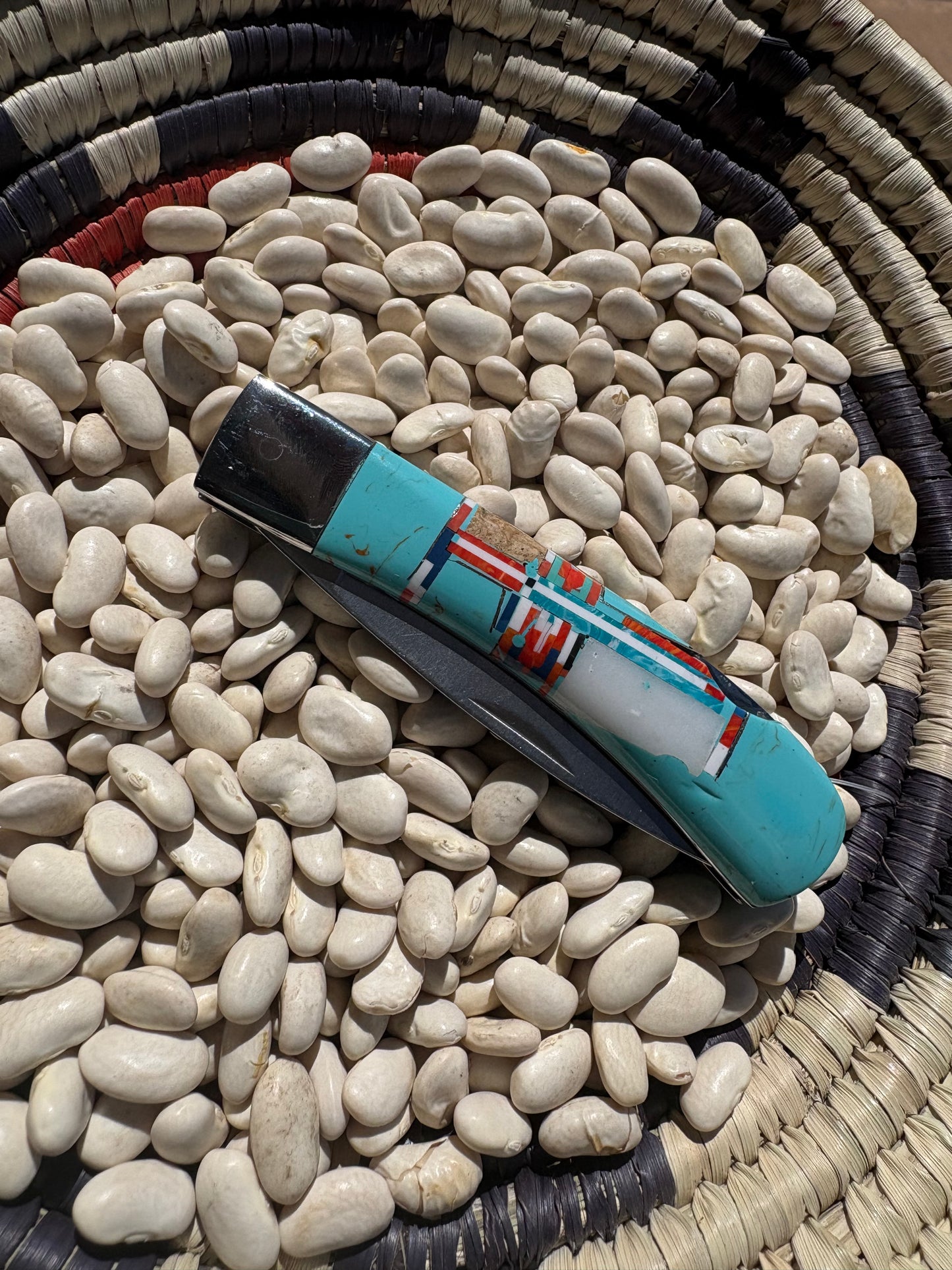 Genuine Turquoise Inlay Pocket Knife