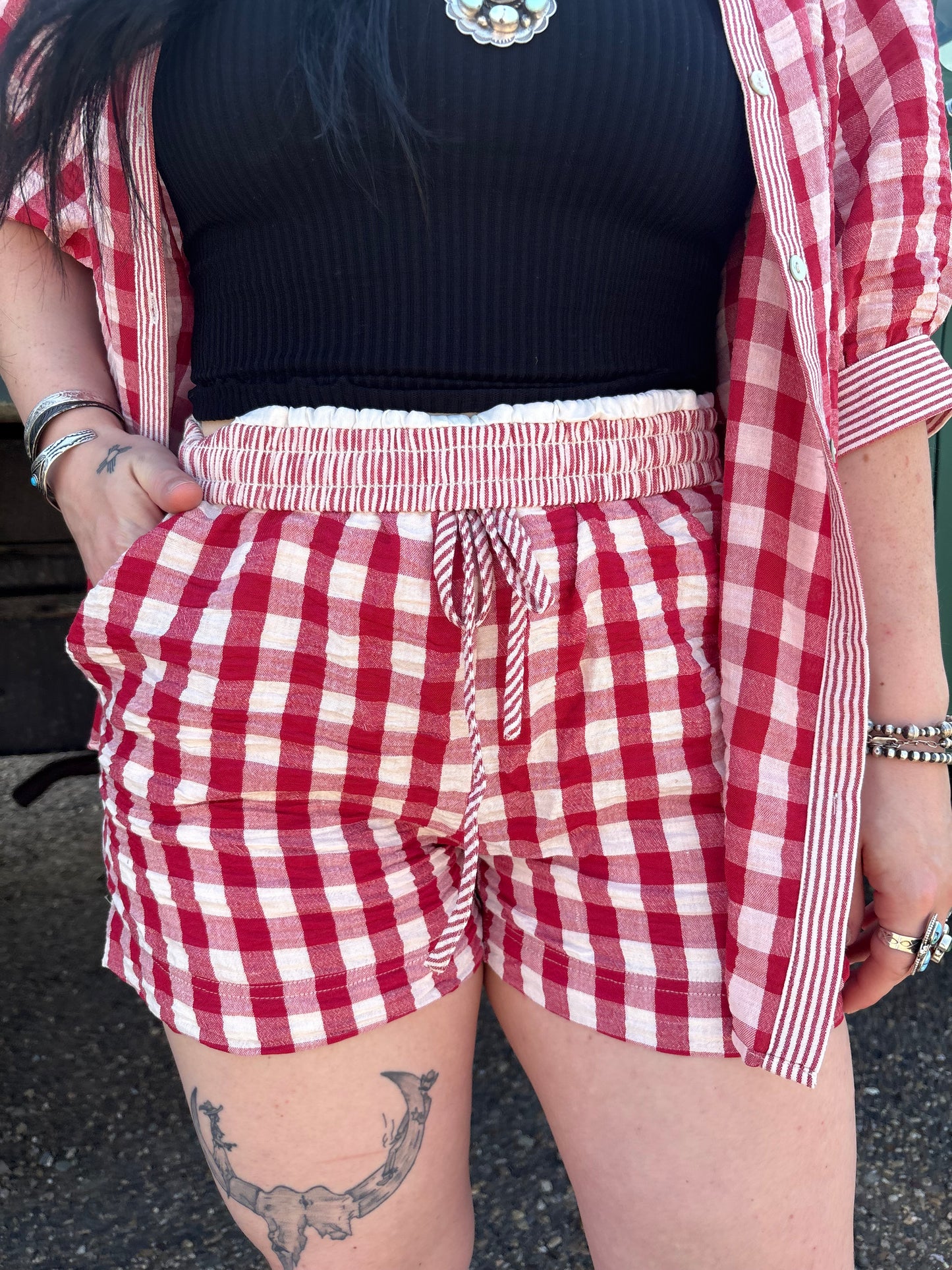Prairie Breeze Gingham Set *Red