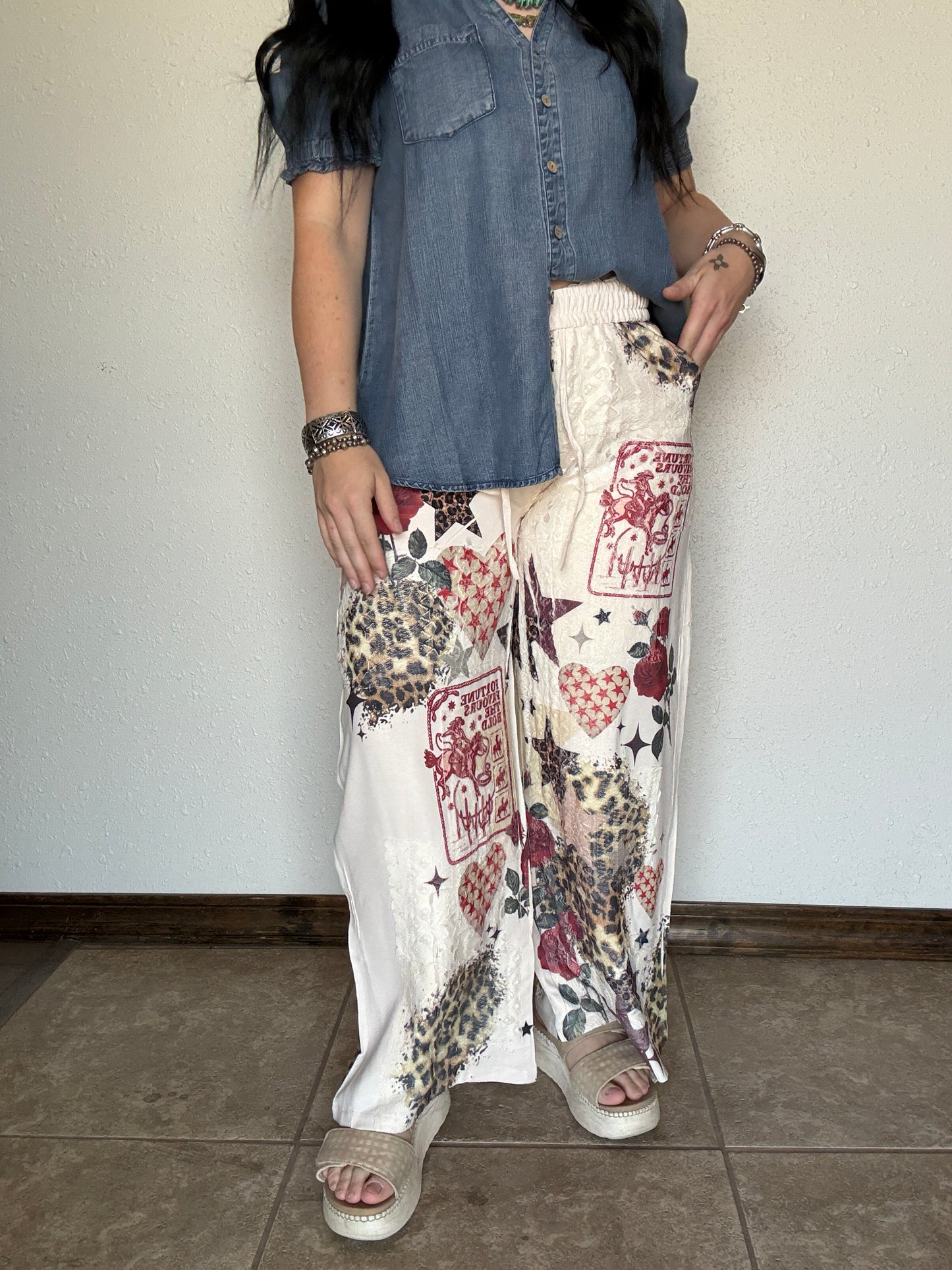 The Star Leopard Drawstring Pants